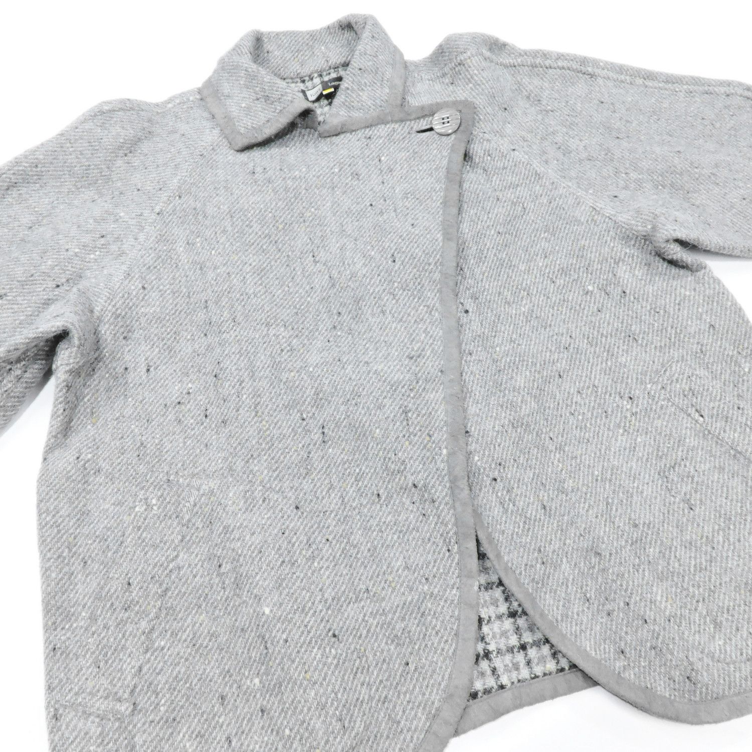 Karl Lagerfeld KARL LAGERFELD GRAY HAIR ALPACA BLEND MOCK NECK JACKET Size M / US 6-8 / IT 42-44 - 10 Thumbnail