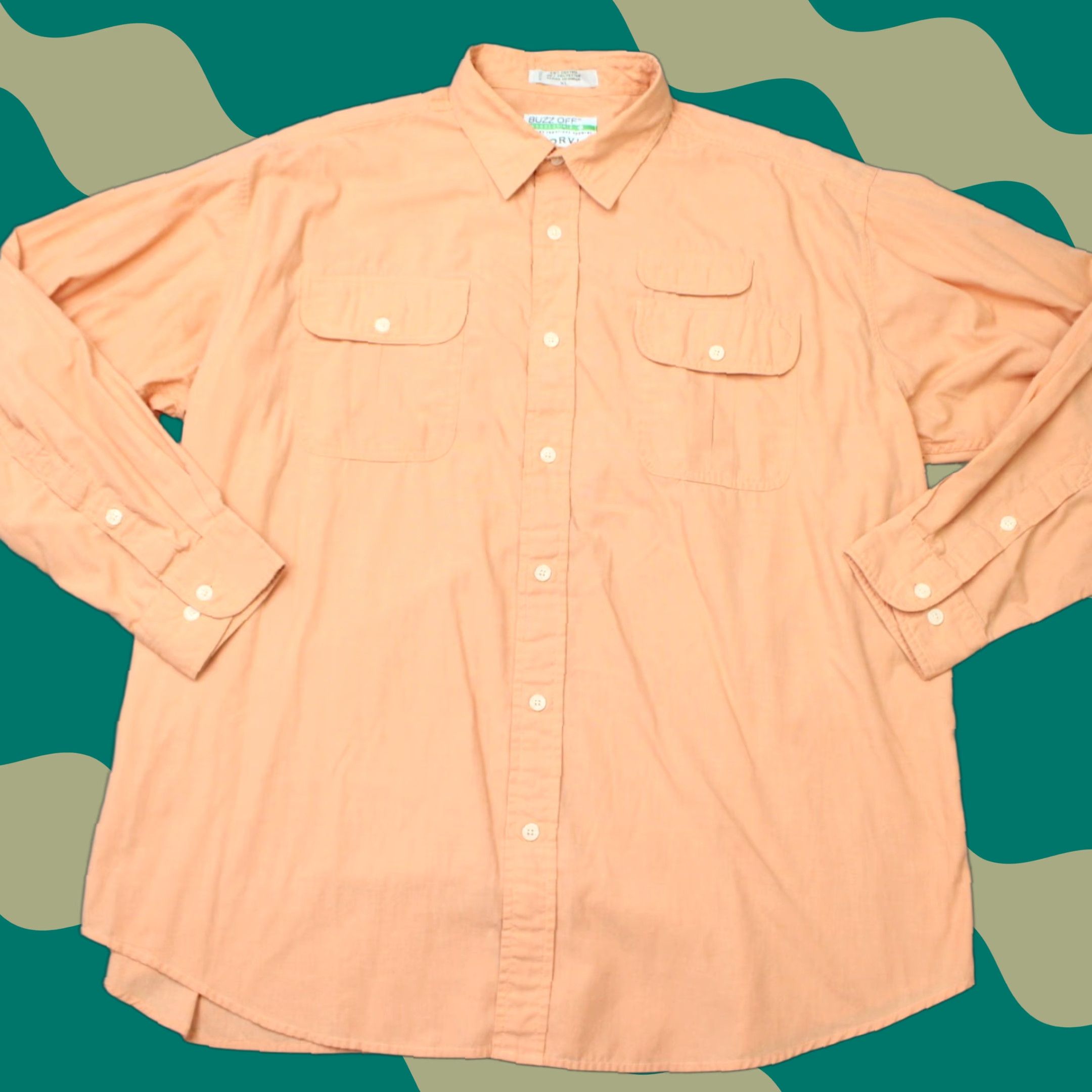 Orvis Orvis Shirt Mens XL Orange Buzz Off Insect Shield Cotton/Poly Long Sleeve Button Size US XL / EU 56 / 4 - 1 Thumbnail