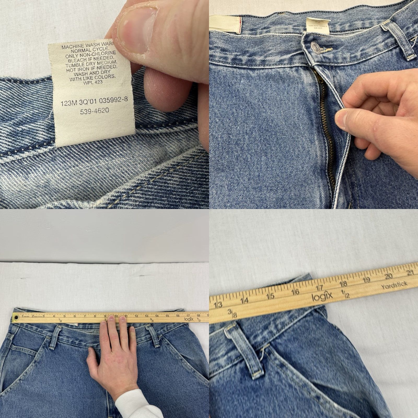 Levi's VINTAGE Levi's Carpenter Jeans Men 34x32 Blue Wide-Leg Relaxed Baggy Y2K Grunge 90s Punk Hip Hop Jeans Mens Size US 34 / EU 50 - 8 Thumbnail