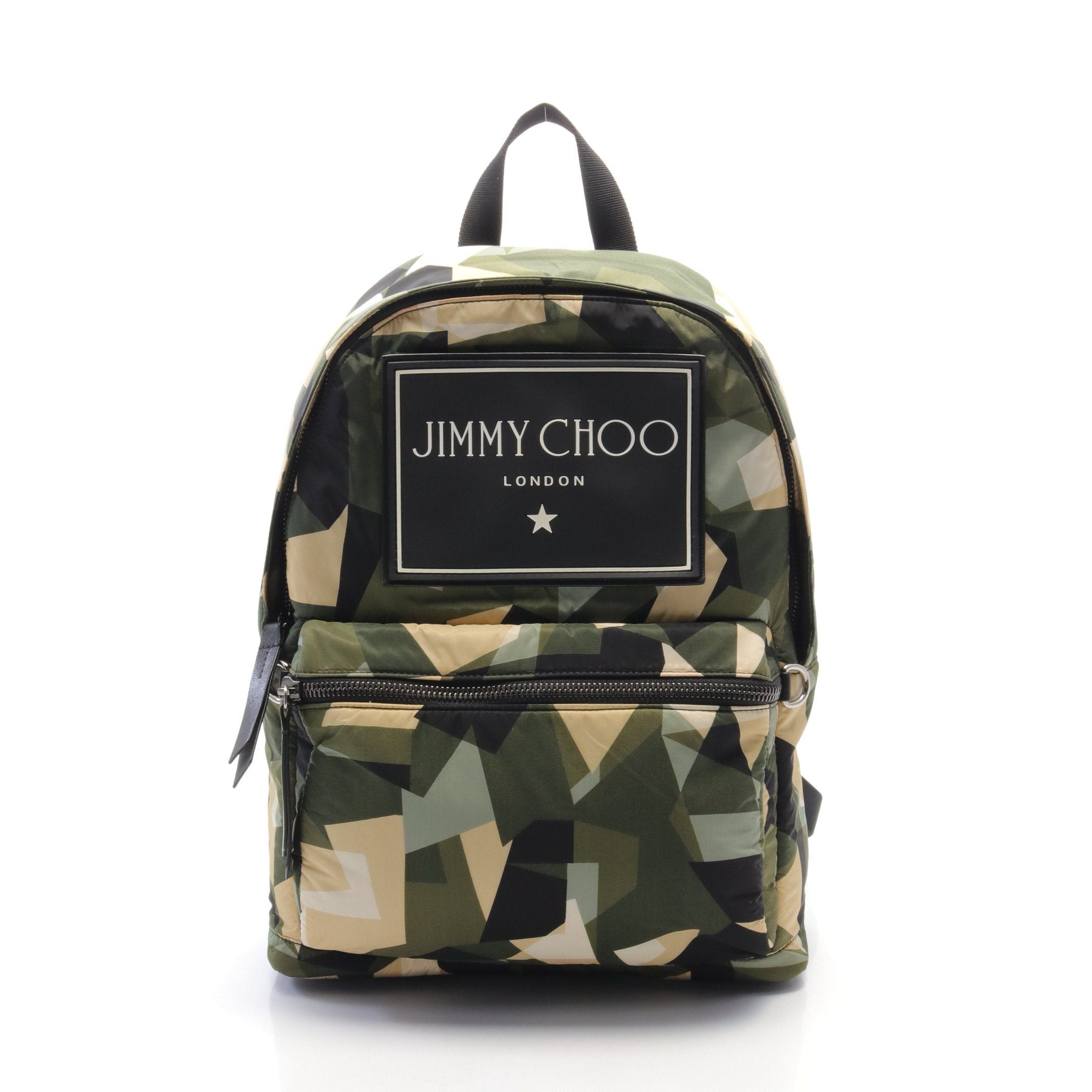 Jimmy Choo Jimmy Choo Backpack Rucksack Nylon Leather Khaki Green Black Multicolor Size ONE SIZE - 1 Thumbnail