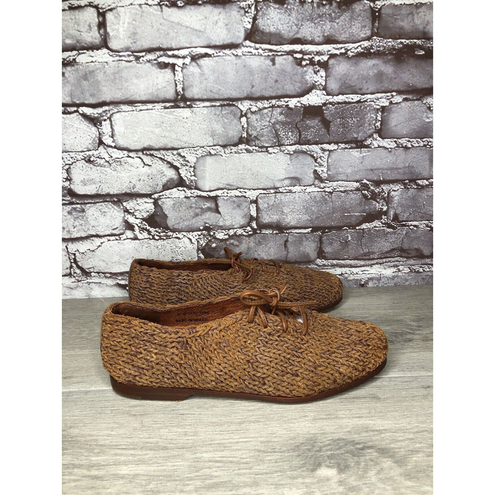 Cole Haan Cole Haan Resort Brown Leather Woven Basket Weave Woven Lace Size US 7.5 / IT 37.5 - 22 Thumbnail