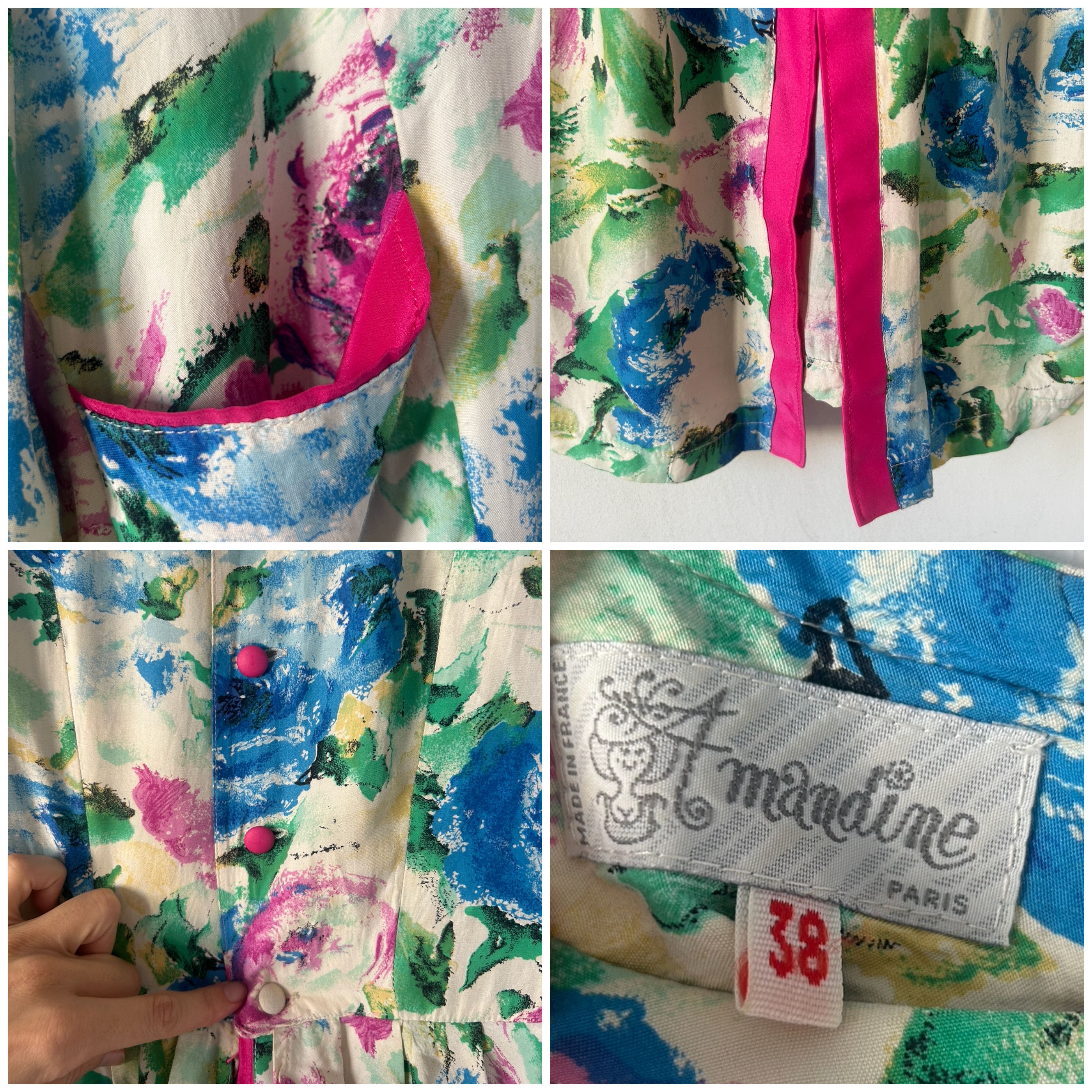 Vintage Vintage 70s white floral peplum dress Size M / US 6-8 / IT 42-44 - 9 Thumbnail