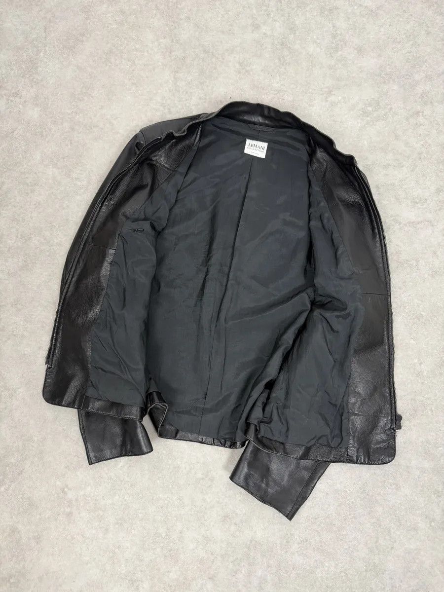 Armani Collezioni 2000s Armani Collezioni Black Leather Jacket Size US M / EU 48-50 / 2 - 9 Thumbnail