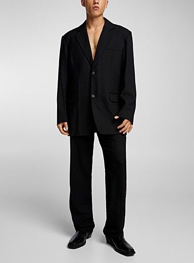 Helmut Lang NEW 54 Signature Logo Striped Black Blazer Jacket Classic Size US L / EU 52-54 / 3 - 2 Thumbnail