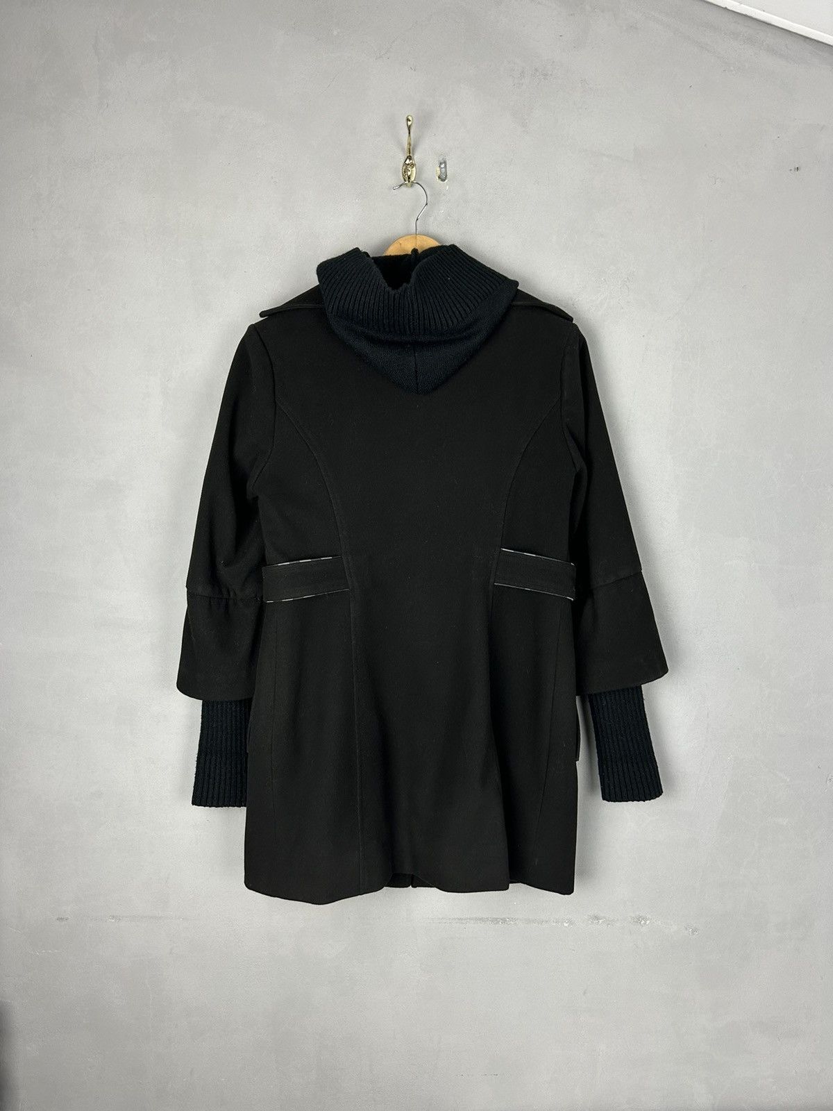 Burberry Burberry Brit Wool Coat Black Women’s Double Breasted Knit Size XL / US 12-14 / IT 48-50 - 8 Thumbnail