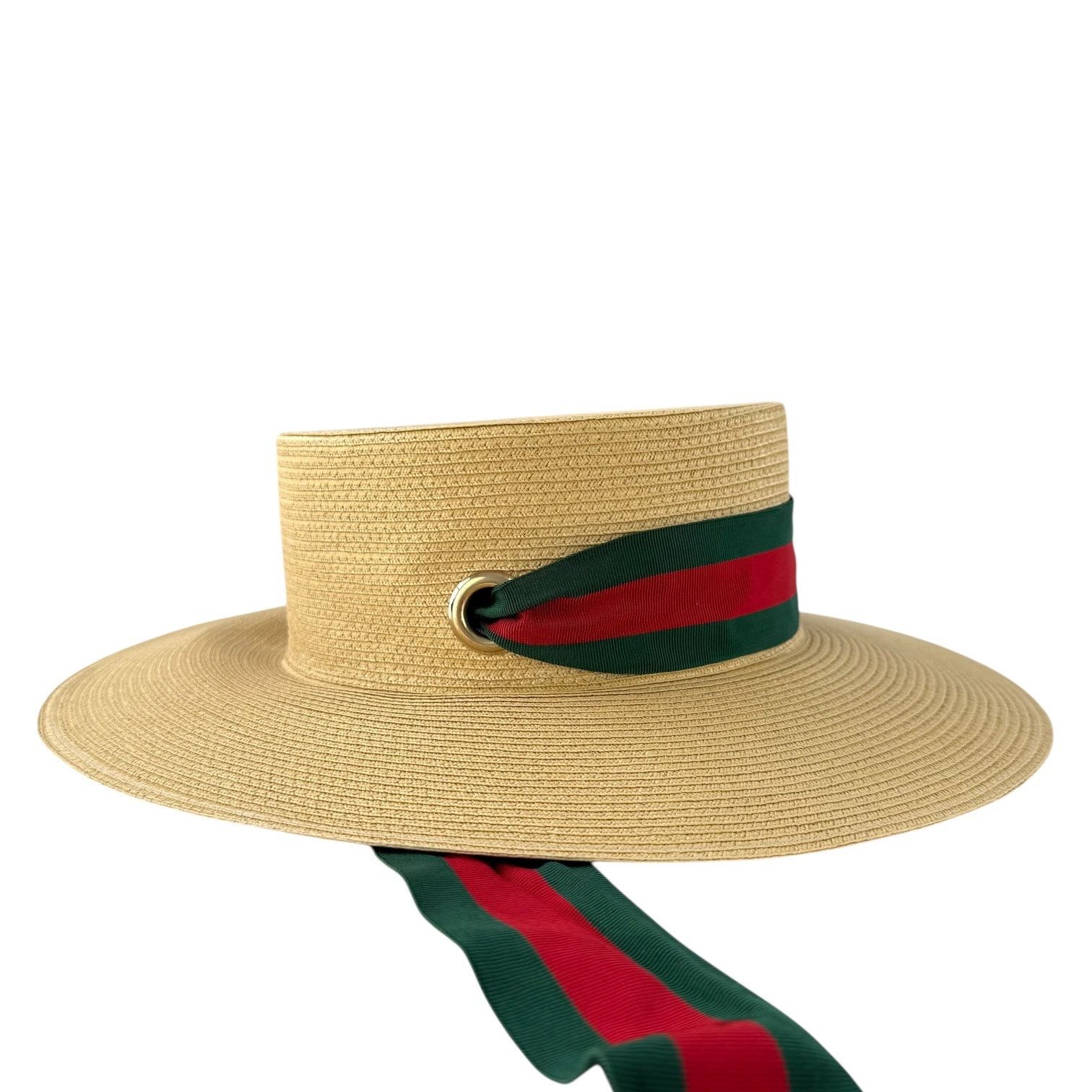 Gucci Gucci Sherry Line Straw Boater Hat Size ONE SIZE - 1 Thumbnail