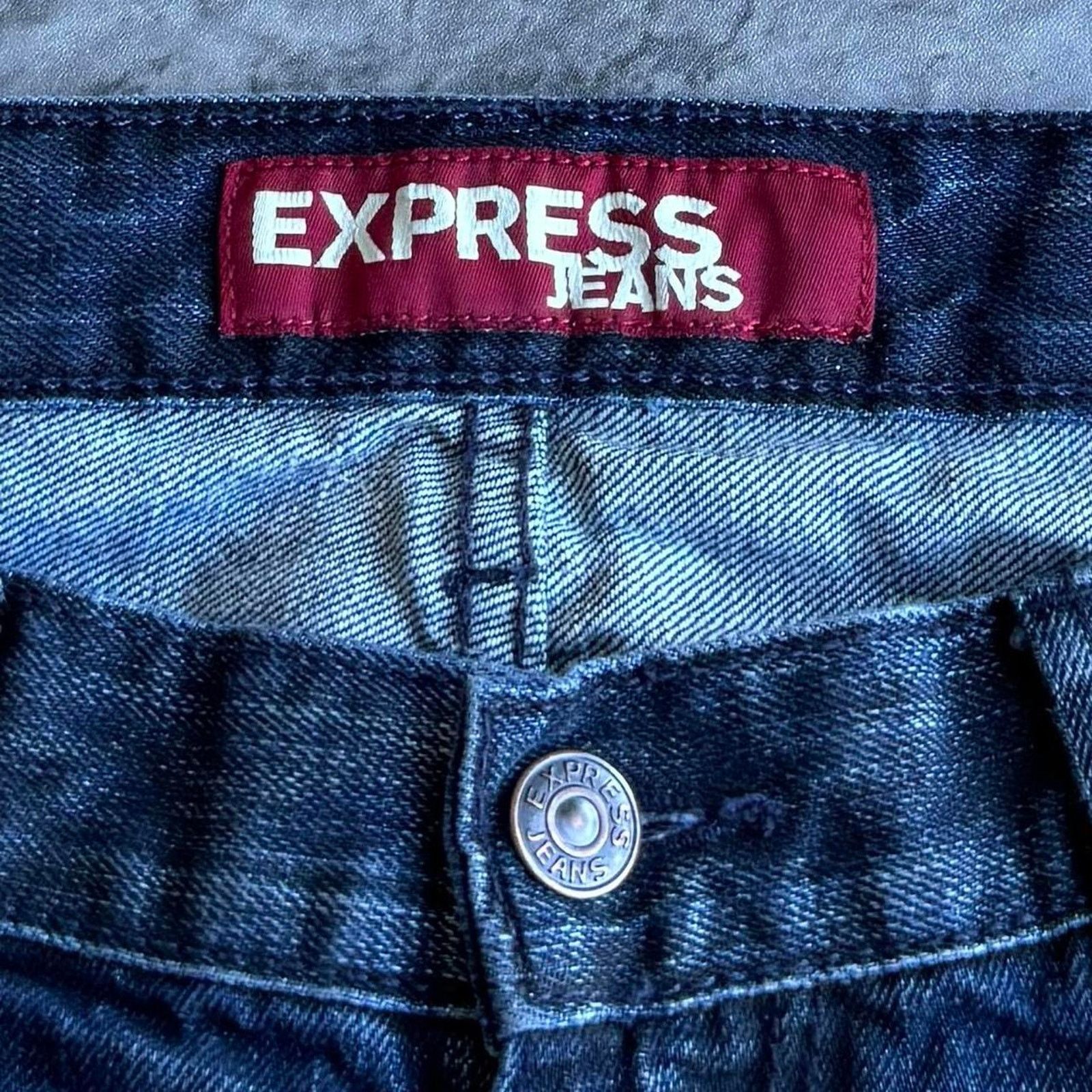 Express × Vintage Vintage Y2K Express Baggy Embroidered Grunge Opium Jeans Size US 34 / EU 50 - 4 Thumbnail
