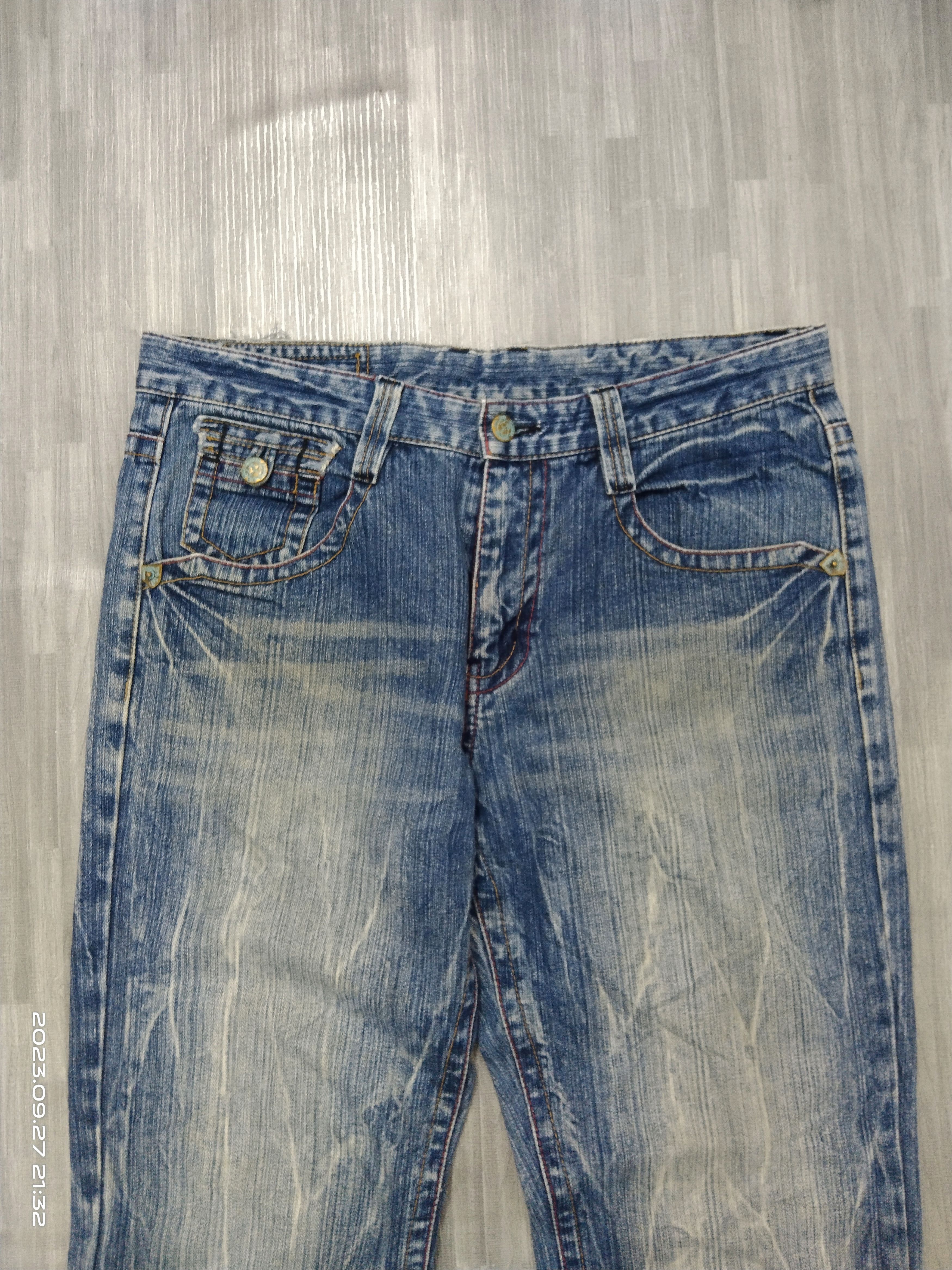 Japanese Brand DiSTRESSED WASHED BLUE LIMITED EDITION RAW B.S Size US 31 - 4 Thumbnail