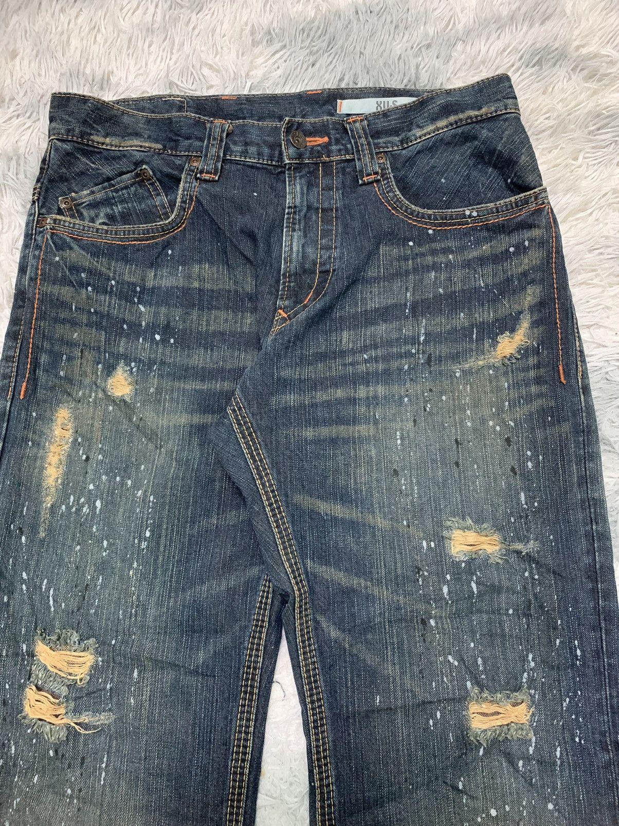 Edwin × Japanese Brand × Vintage RARE EDWIN XV-S BUCKLE BACK DISTRESSED DENIM RARE DESIGN Size US 34 / EU 50 - 4 Thumbnail