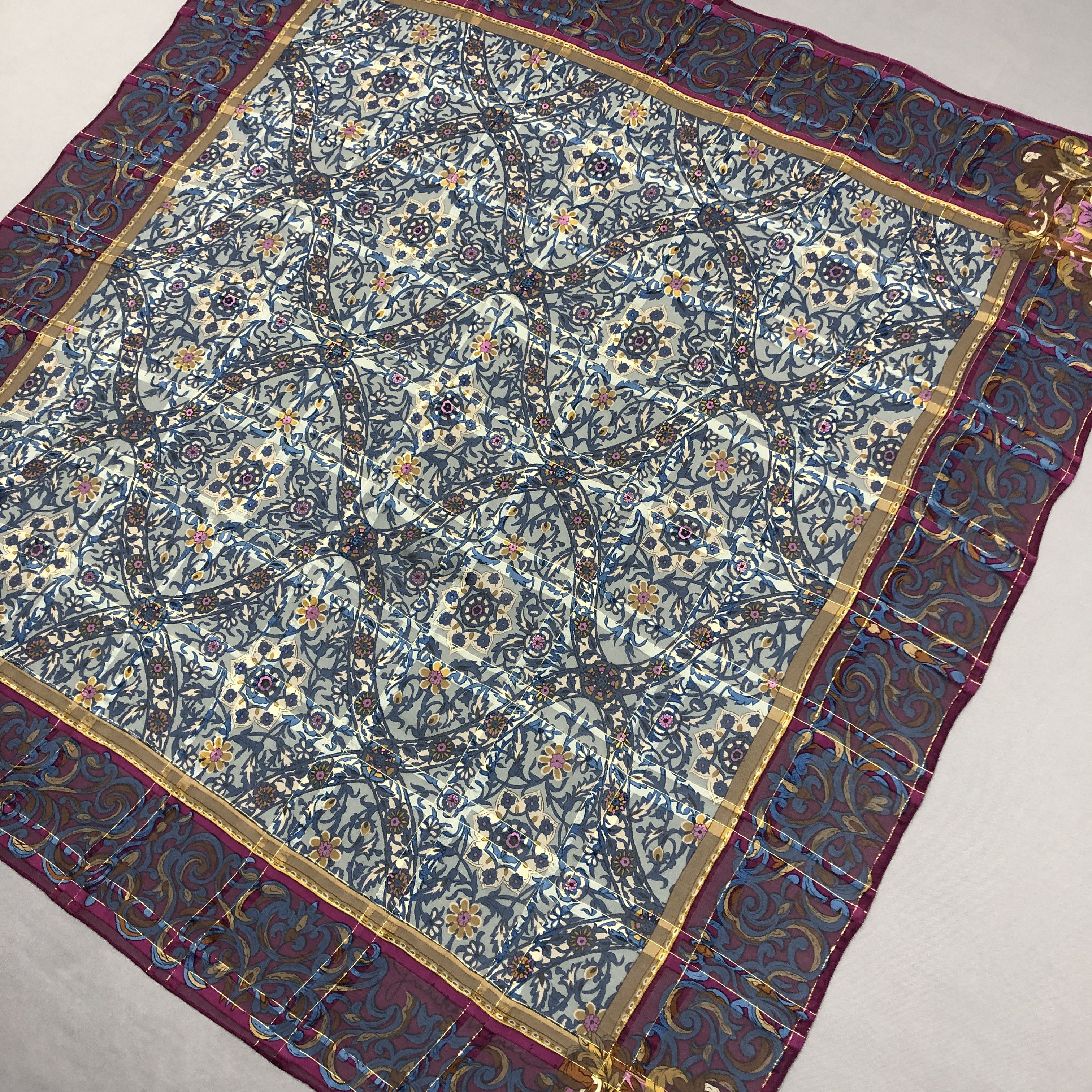 Japanese Brand Vintage Yukiko Hanai SILK Scarf Twill Stole Wraps Scarves Size ONE SIZE - 3 Thumbnail