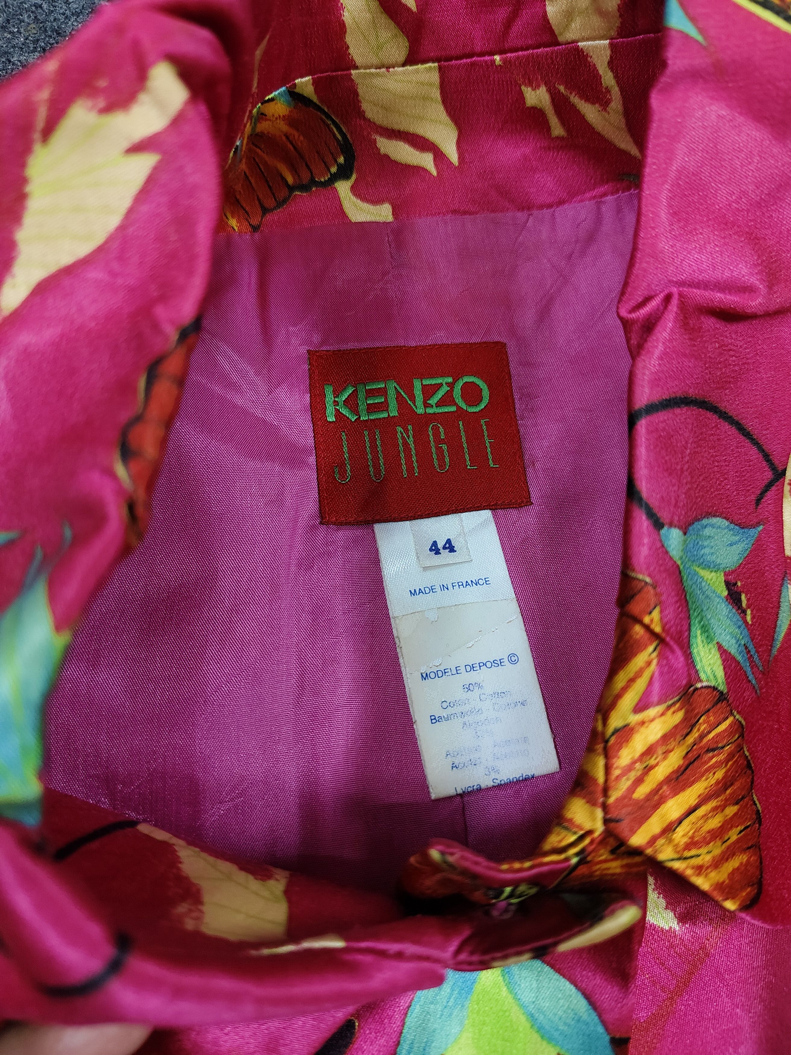 Kenzo 90s Kenzo Jungle❤️‍🔥Butterfly Florals Art Cropped Jacket Size M / US 6-8 / IT 42-44 - 7 Thumbnail