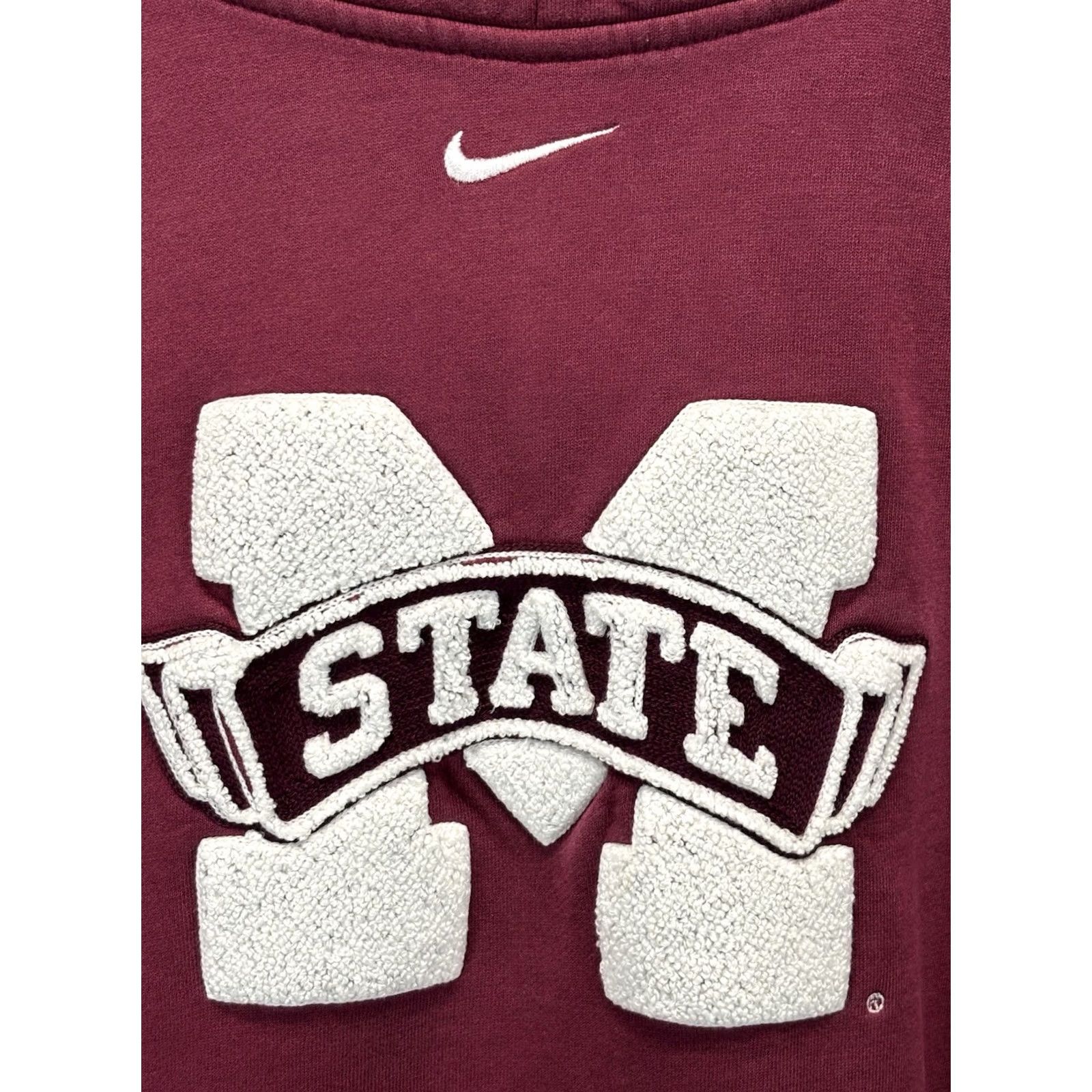 Nike VINTAGE Nike Mississippi State Hoodie Sweatshirt Men’s XL Maroon Y2K College Sports Pullover Raised Letter Size US XL / EU 56 / 4 - 3 Thumbnail