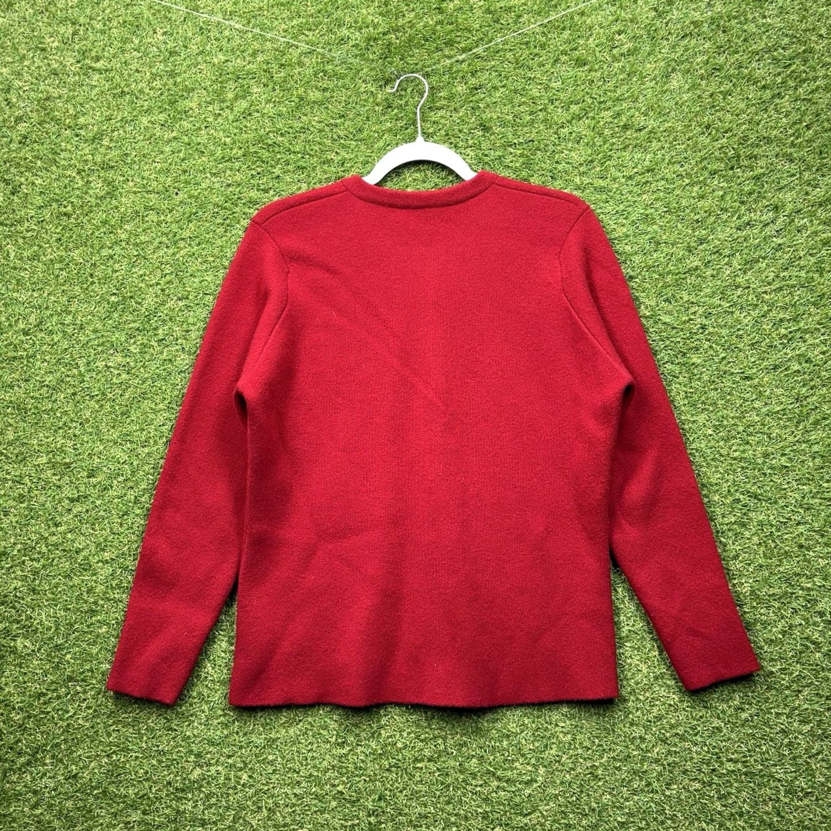 Johnstons Of Elgin Johnstons of Elgin Cashmere Cardigan Sweater Womens M Red Zip Full Zip 90s Vintage Knit Casual Size M / US 6-8 / IT 42-44 - 2 Thumbnail