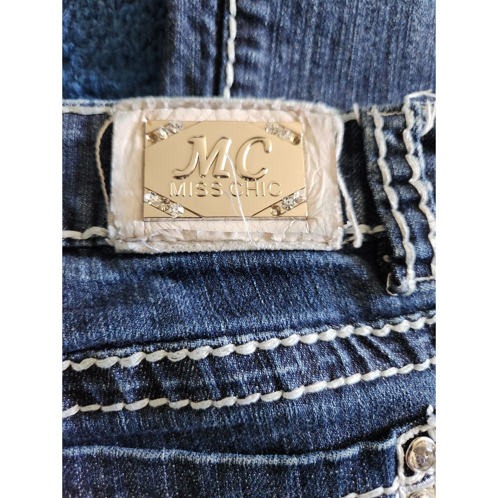 Other Miss Chic Women's Embellished Dark Wash Denim Jeans-9 Size 30" / US 8 / IT 44 - 4 Thumbnail