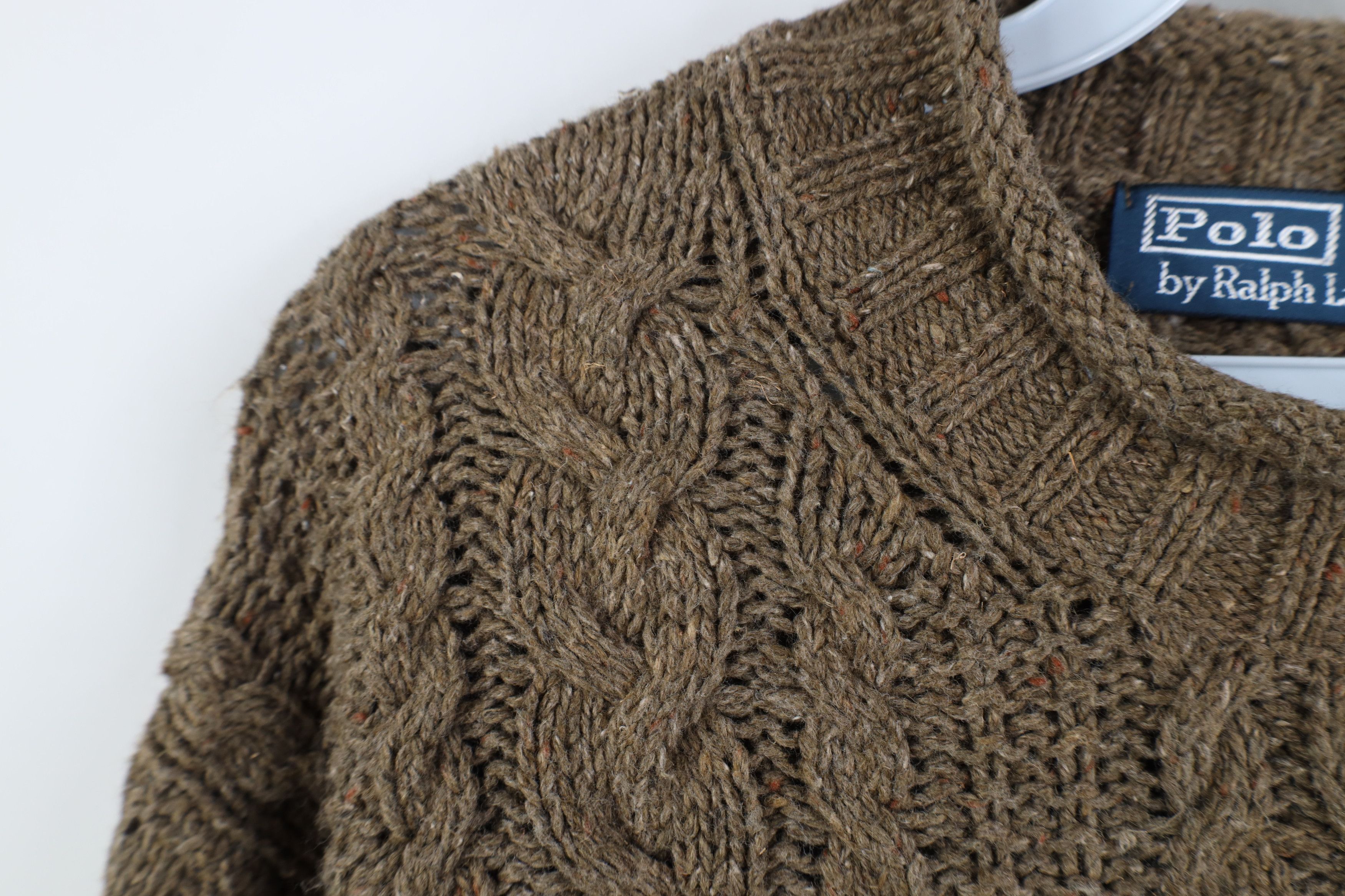 Ralph Lauren Vintage 90s Ralph Lauren Chunky Cable Knit Fisherman Sweater Size US XL / EU 56 / 4 - 4 Thumbnail