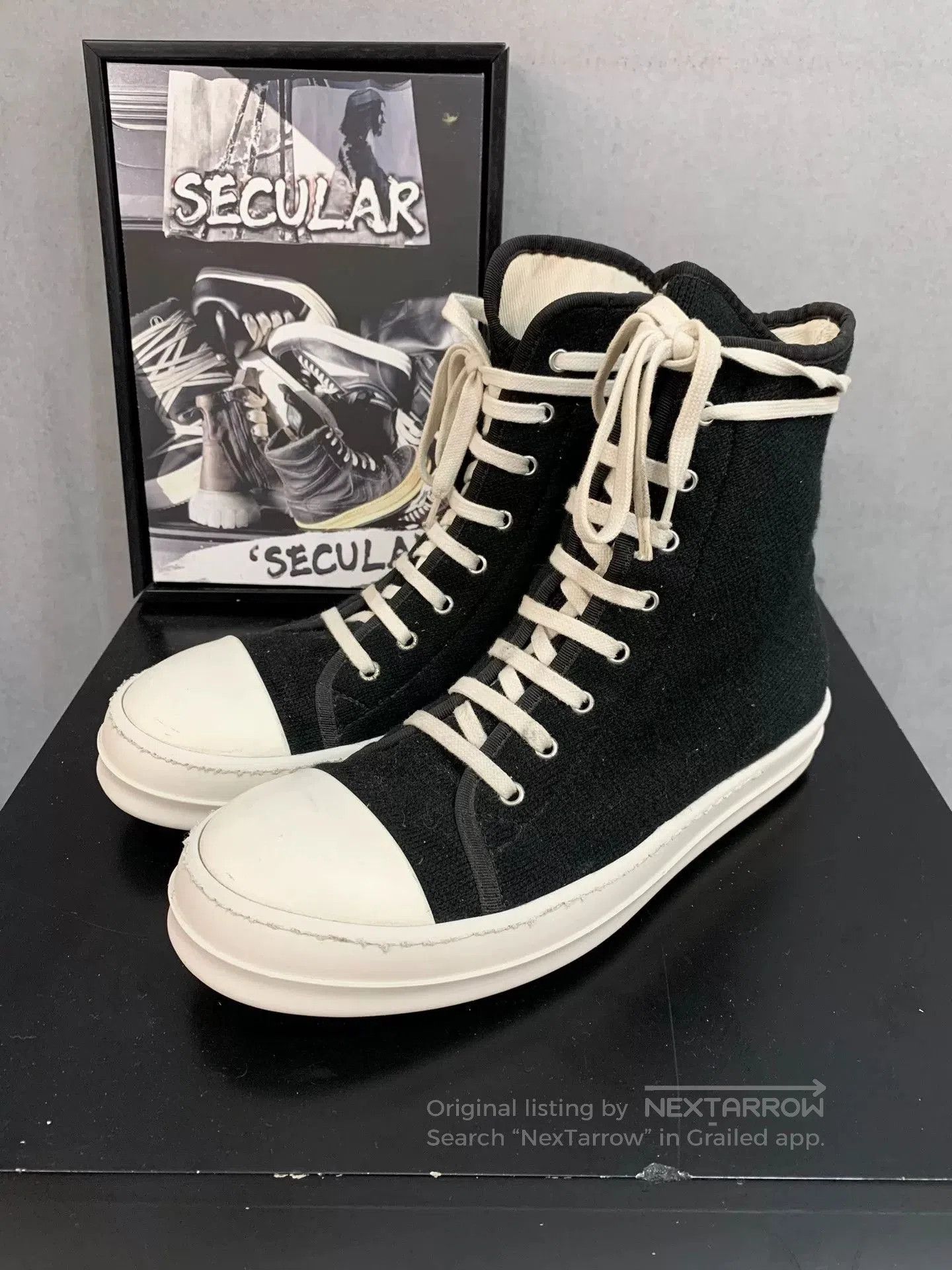 Rick Owens Drkshdw rick owens high top black and white sneakers. Size US 8.5 / EU 41-42 - 4 Thumbnail