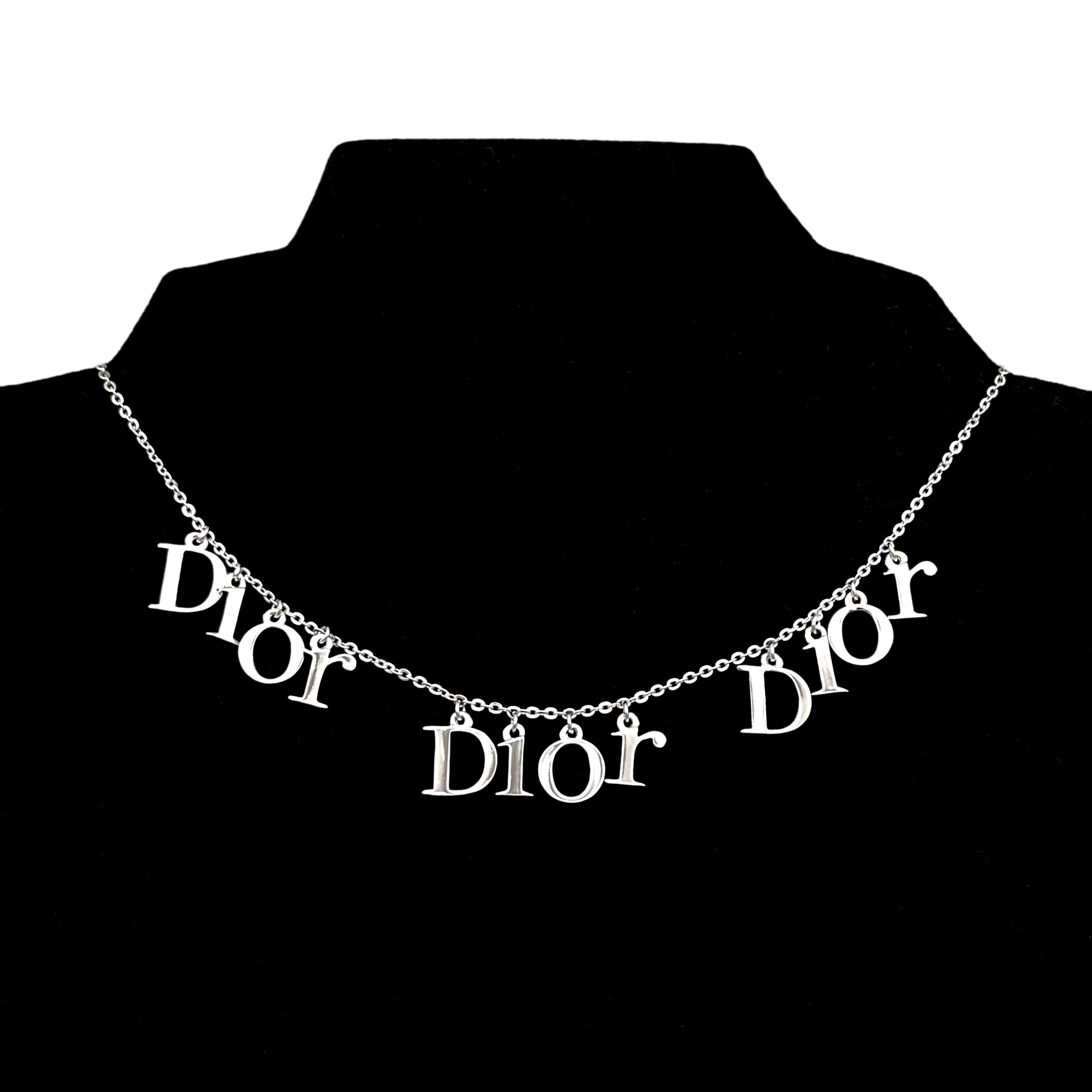 Dior Christian Dior D Ior Pendant X 3 Necklace Silver Size ONE SIZE - 1 Thumbnail