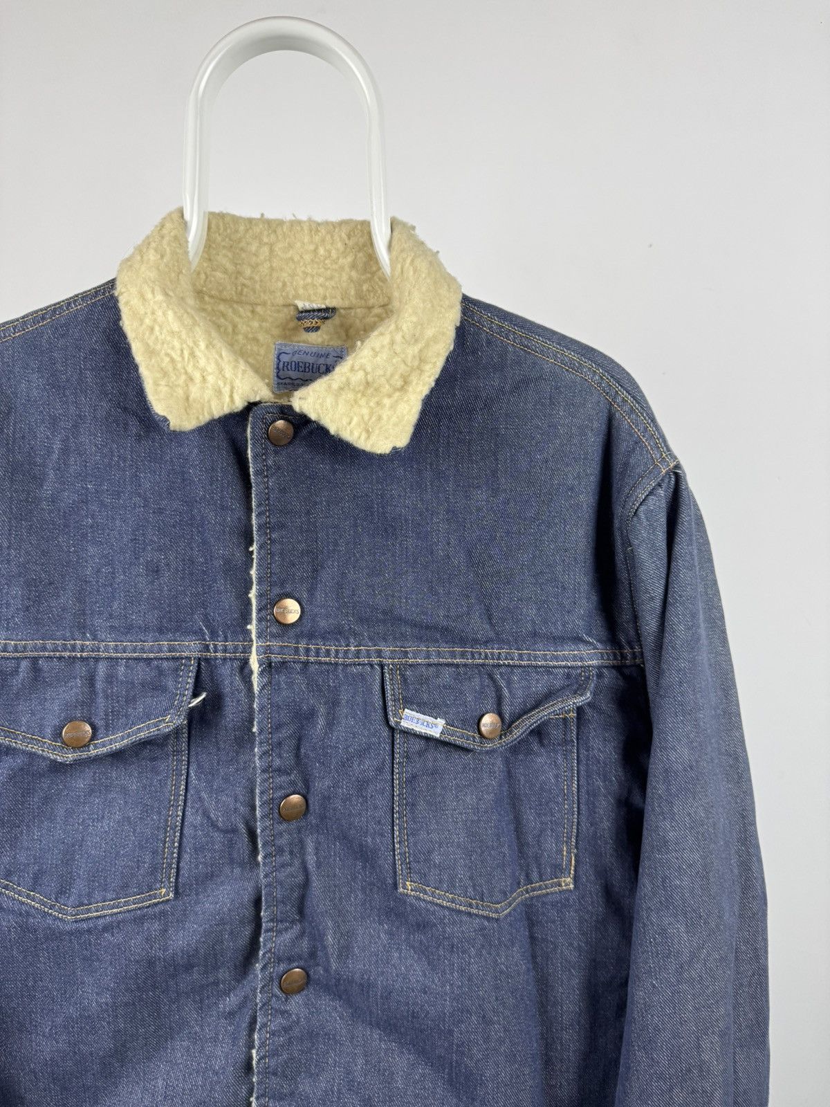 Vintage Vintage Roebucks Sears Sanforized Denim Sherpa Jeans Jacket Size US S / EU 44-46 / 1 - 2 Thumbnail
