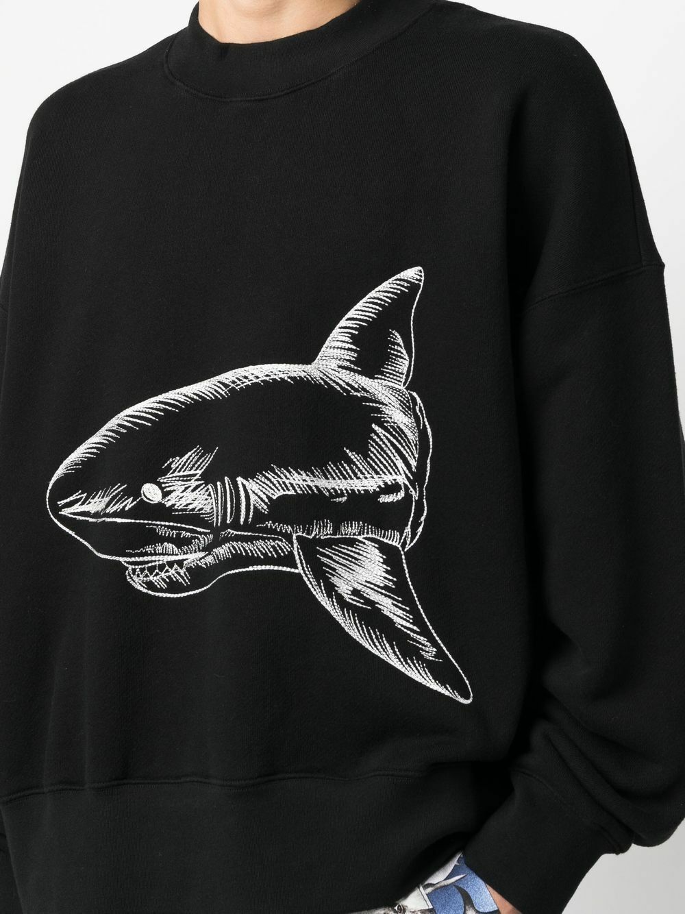 Palm Angels o1y0325 Logo Crewneck Sweatshirt in Black Size US M / EU 48-50 / 2 - 2 Thumbnail