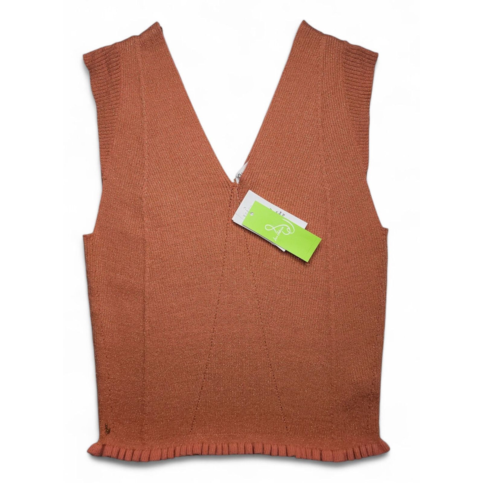 Sam Edelman NWT Sam Edelman Lucille Ruffled-Hem Tank Top Sun Baked XL Size XL / US 12-14 / IT 48-50 - 6 Thumbnail