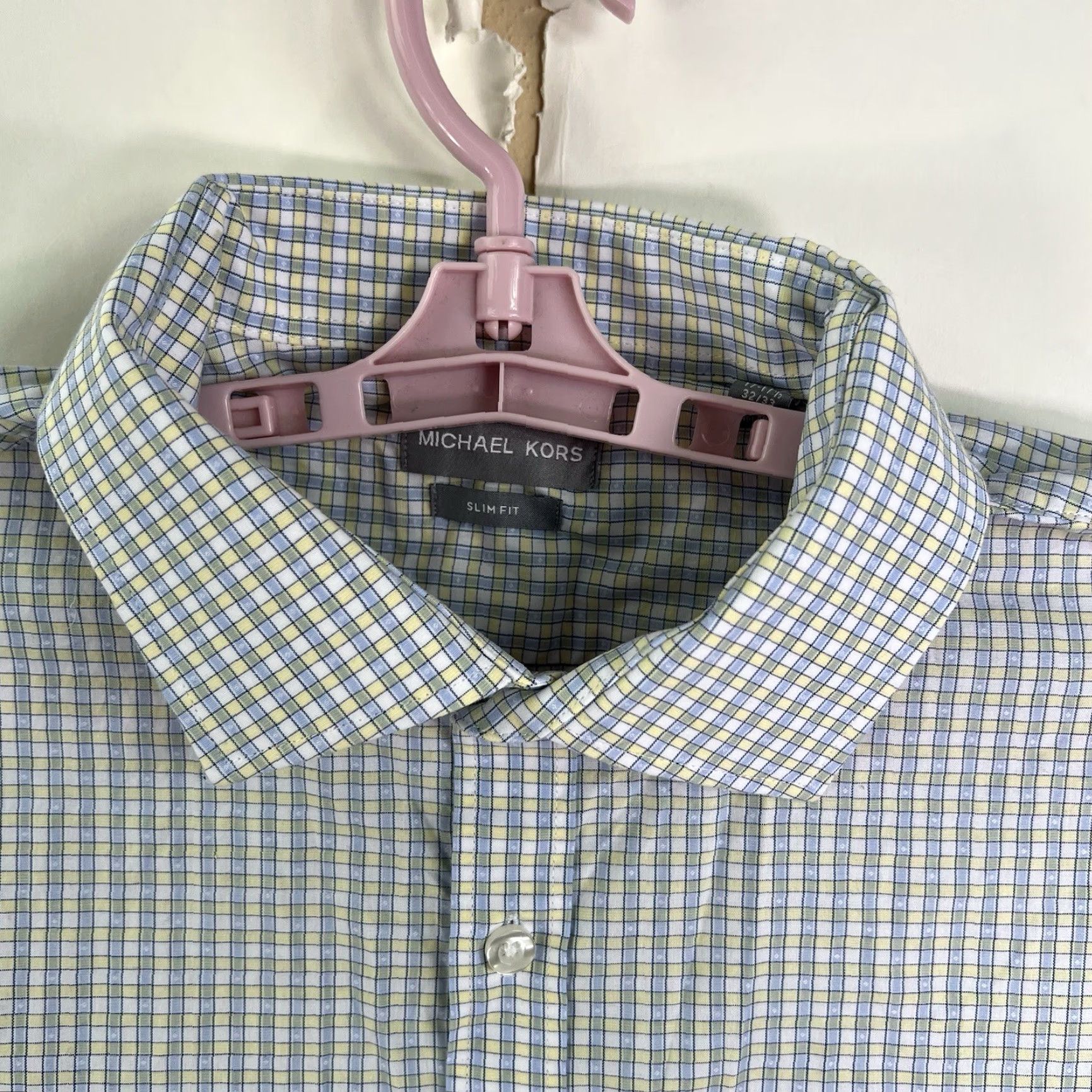 Michael Kors VINTAGE Michael Kors Slim Fit Striped Button-Up Shirt Mens XL Blue Cotton 2010s Classic Size US XL / EU 56 / 4 - 4 Thumbnail
