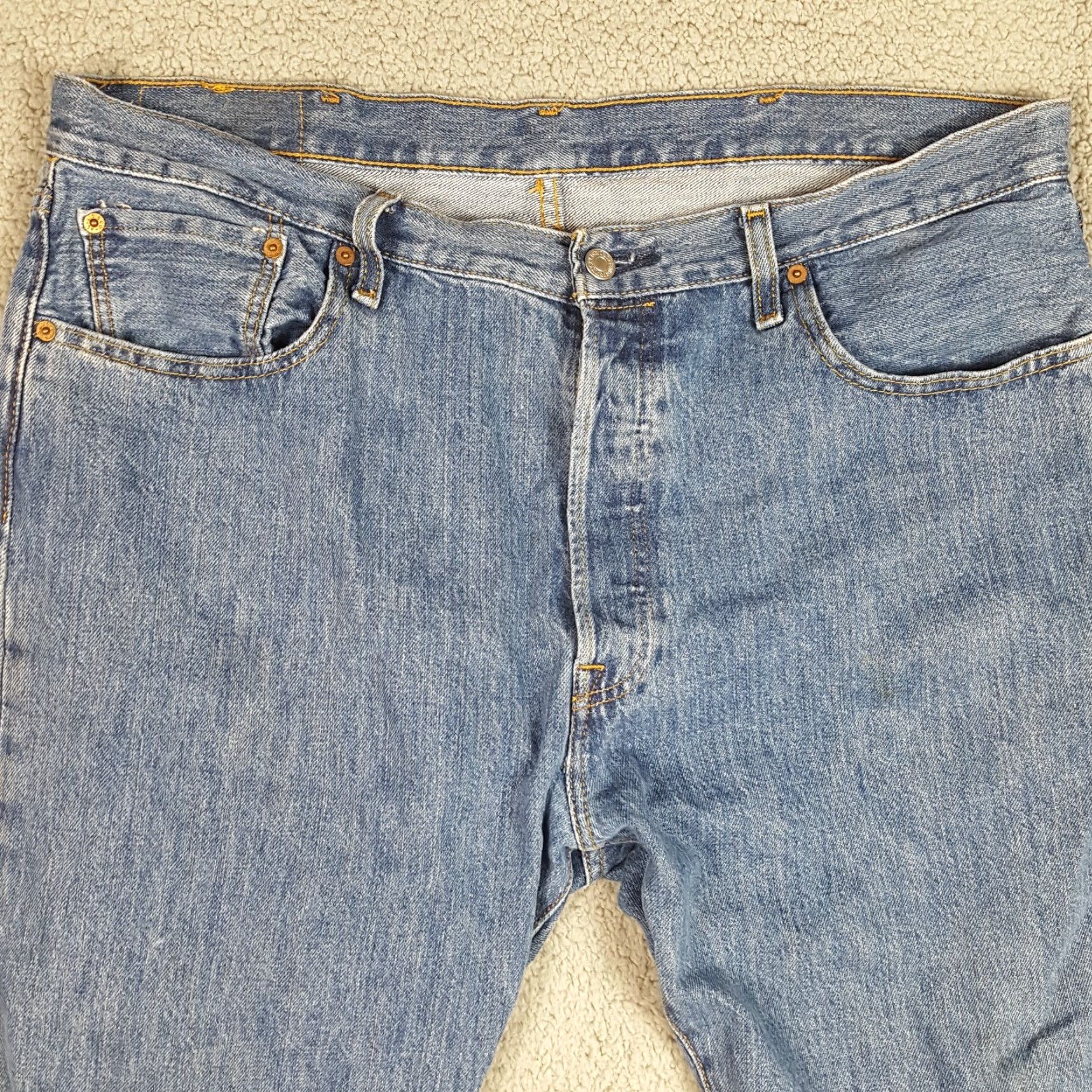 Levi's Levi's 501 Classic Fit Button Fly Men's Size 38x30 Straight Leg Denim Blue Jeans Size US 38 / EU 54 - 2 Thumbnail