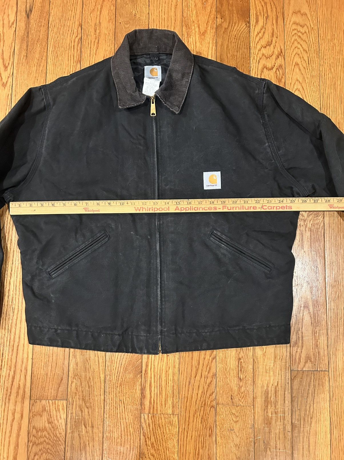 Carhartt Vintage Carhartt Detroit Jacket Coat J80 BLK Corduroy Collar Size US XL / EU 56 / 4 - 4 Thumbnail