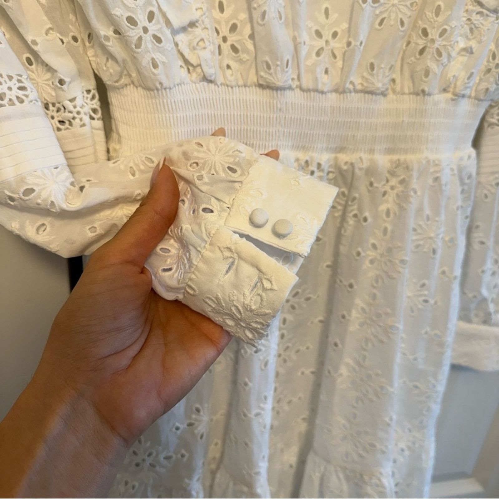 The Kooples NWT! The Kooples White Crochet Buttoned Sundress, Size 1 S Size S / US 4 / IT 40 - 11 Thumbnail