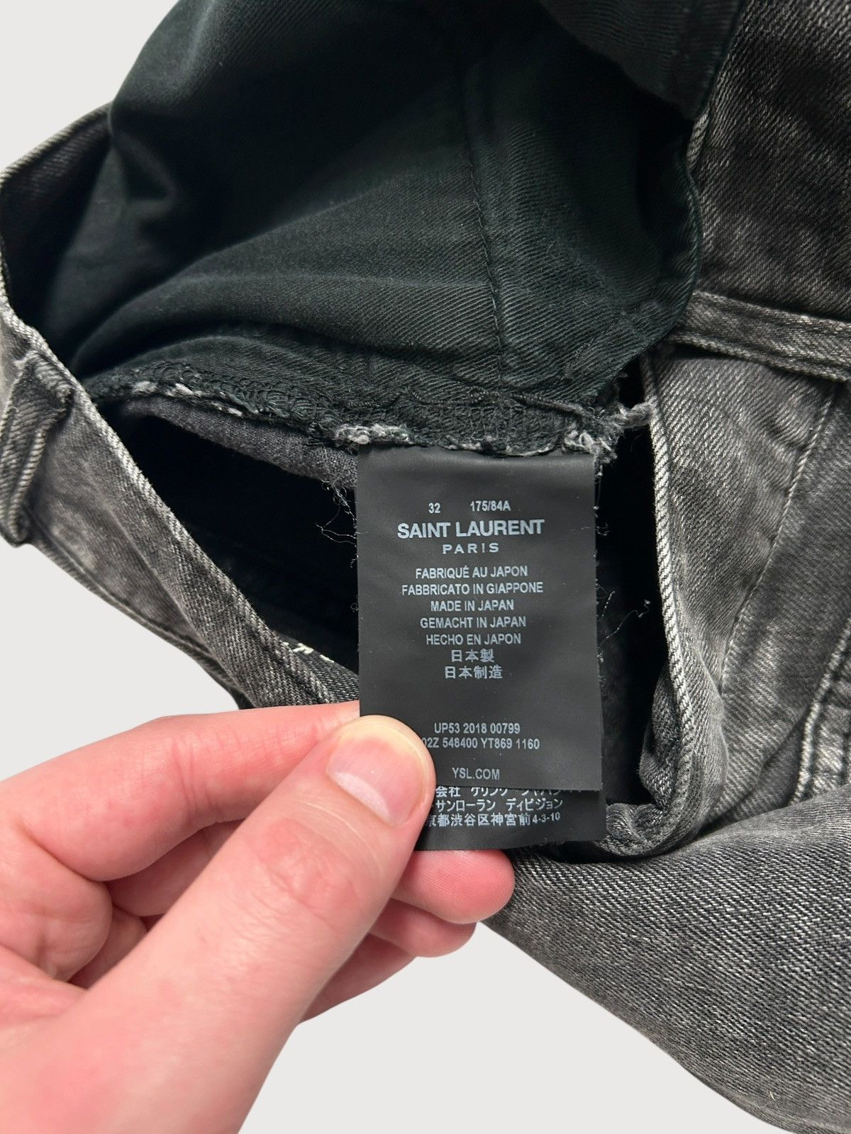 Saint Laurent Paris SS2019 D02 Croc Print Japanese Denim Size US 32 / EU 48 - 7 Thumbnail