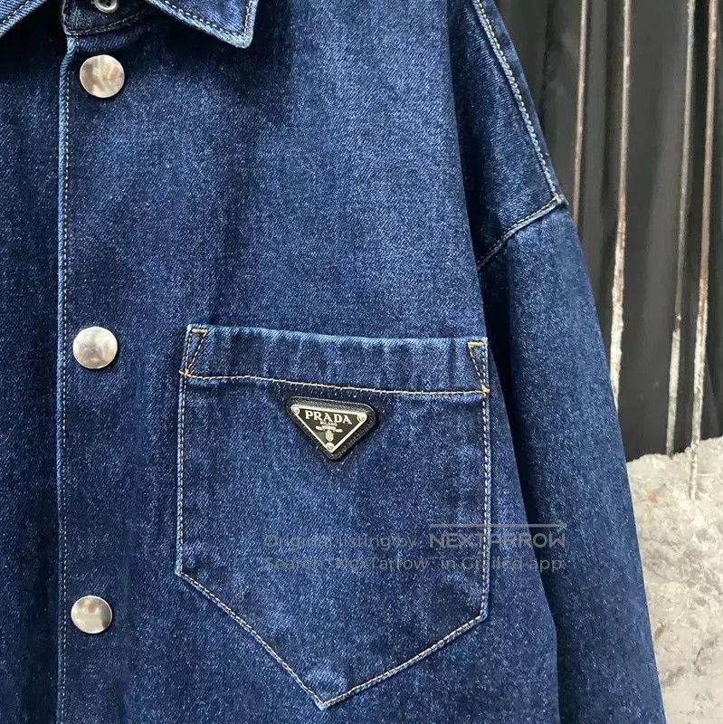 Prada Prada Deep Blue Cotton Long Sleeve Jacket. Size US L / EU 52-54 / 3 - 5 Thumbnail