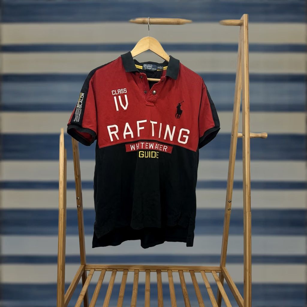 Polo Ralph Lauren VTG Polo Ralph Lauren Polo Shirt XL Red Rafting Whitewater Guide Big Pony Class IV Rugby Shirt Mens Size US XL / EU 56 / 4 - 1 Thumbnail