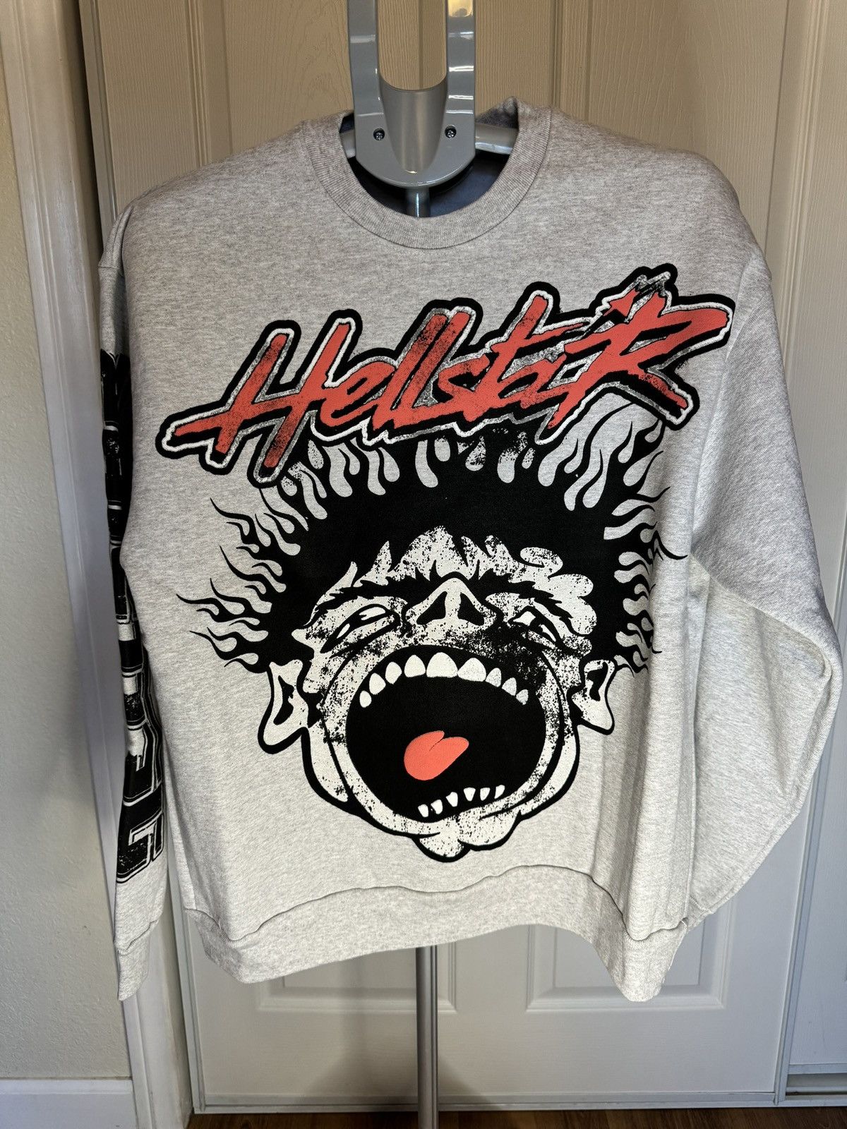 HELLSTAR 長袖 トレーナー パーカー Hstar Records 白 ／関送込 HELLSTAR Hellstar Records Capsule 9 Crewneck Sweatshirt
