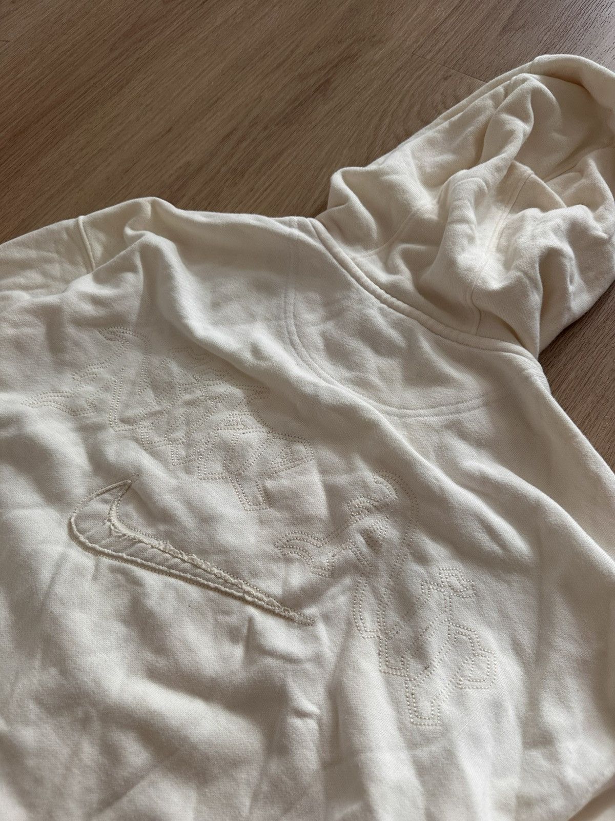 Nike Nike Vintage Y2K Embroidered Cream Zip-Up Hoodie X-Large Size US XL / EU 56 / 4 - 4 Thumbnail