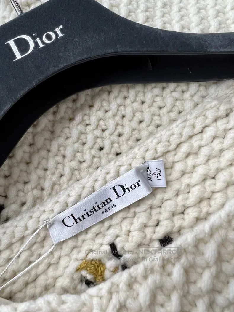 Dior Dior White hollow animal hook knitted sweater Size XS / US 0-2 / IT 36-38 - 5 Thumbnail