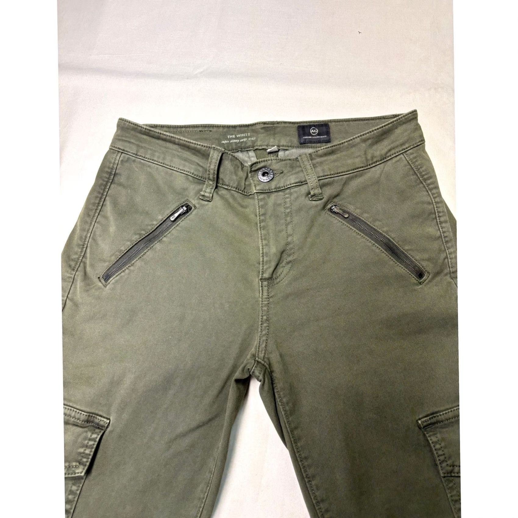 Olive AG Adriano Goldschmied The Whitt Cargo Ankle Pants Olive Green 25X27 Pants Women Slim Olive Green Cargo Zipper Logo 90s? Size 42" / US 20 - 3 Thumbnail