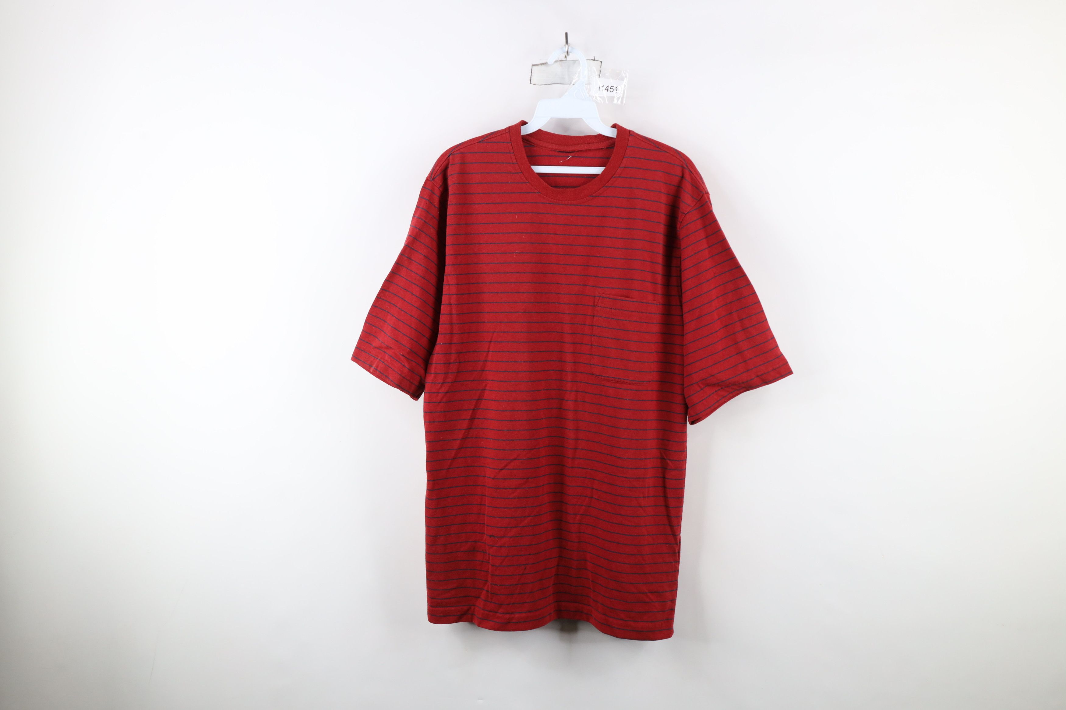 Vintage Vintage 90s Streetwear Striped Short Sleeve T-Shirt Red Size US M / EU 48-50 / 2 - 1 Thumbnail