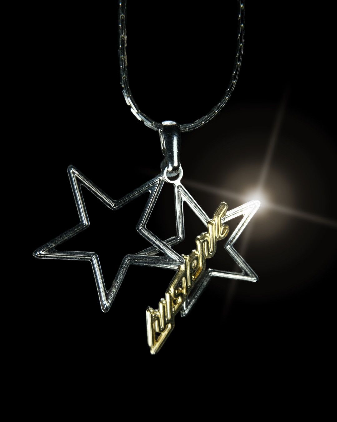 image of Hysteric Glamour Double Star Pendant in Silver, Men's
