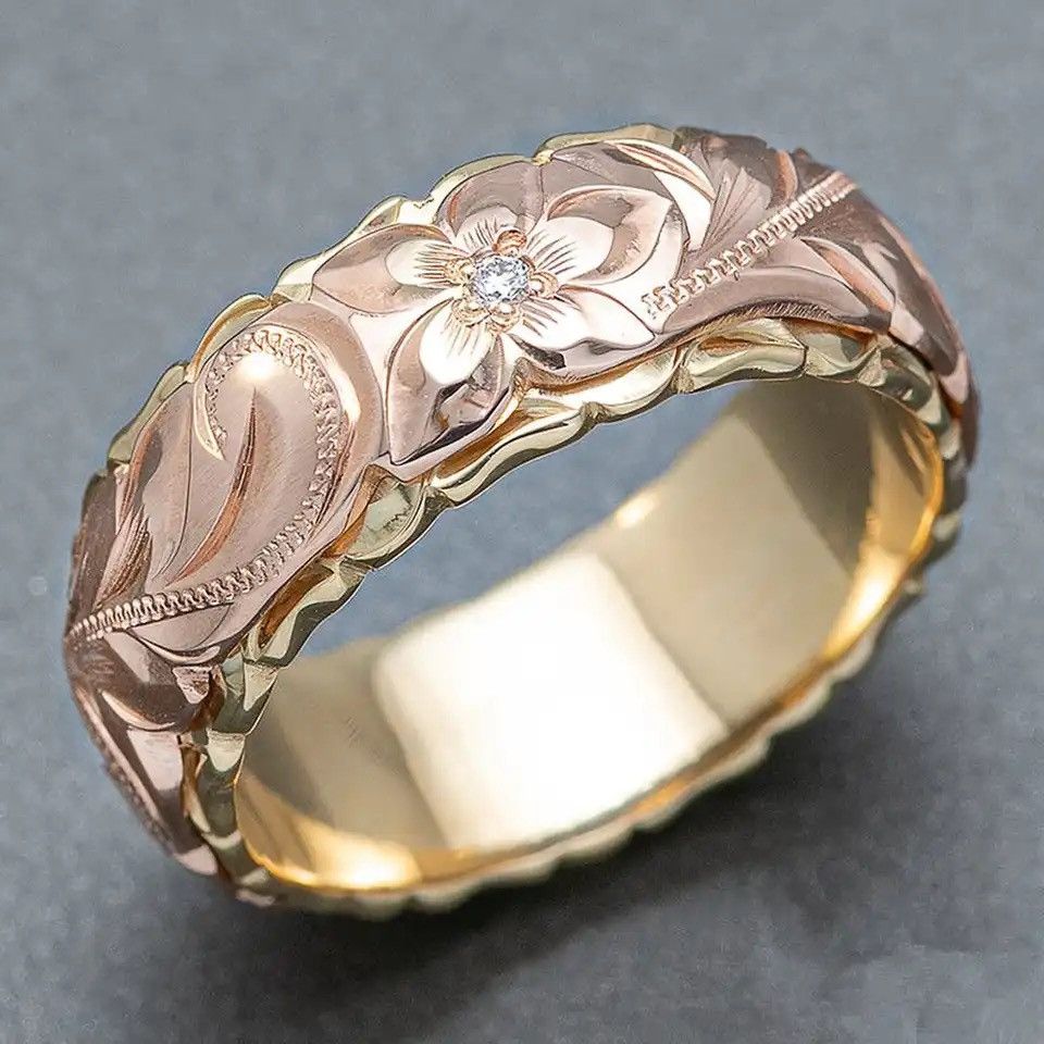 Jewelry Jewelry Carved Flower Shape Female Finger Rings Size ONE SIZE - 1 Thumbnail