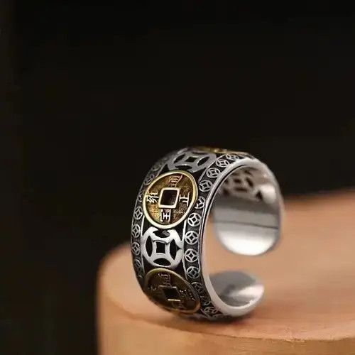 Jewelry × Vintage Vintage Chinese Style Five Emperor Money Rings Size ONE SIZE - 3 Thumbnail