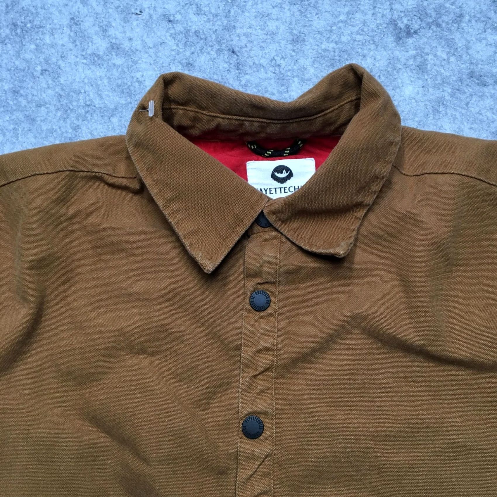 Vintage Fayettechill Shirt Jacket XL Brown Canvas Lined Workwear Snap Front Collared Pockets Mens Size US XL / EU 56 / 4 - 4 Thumbnail