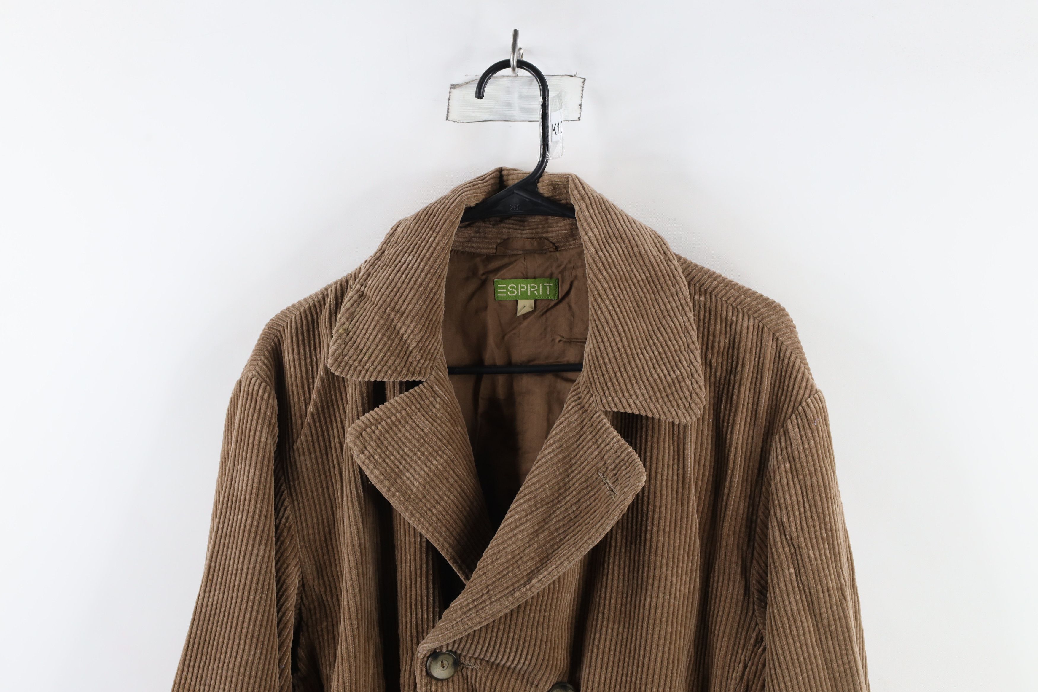 Esprit × Vintage Vintage 90s Esprit Breasted Belted Corduroy Jacket Brown Size S / US 4 / IT 40 - 2 Thumbnail