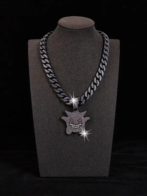 Jewelry Shiny Purple Ice Cuban Chain Necklace (Length 19.69in) Size ONE SIZE - 1 Thumbnail