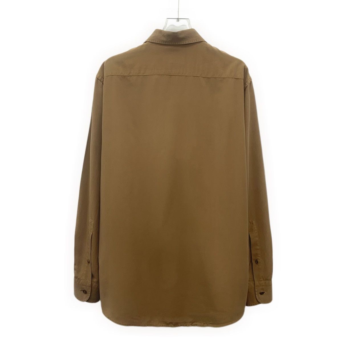 Z Zegna Zegna Brown Silk Long Sleeve Shirt K26WX Size US M / EU 48-50 / 2 - 2 Thumbnail