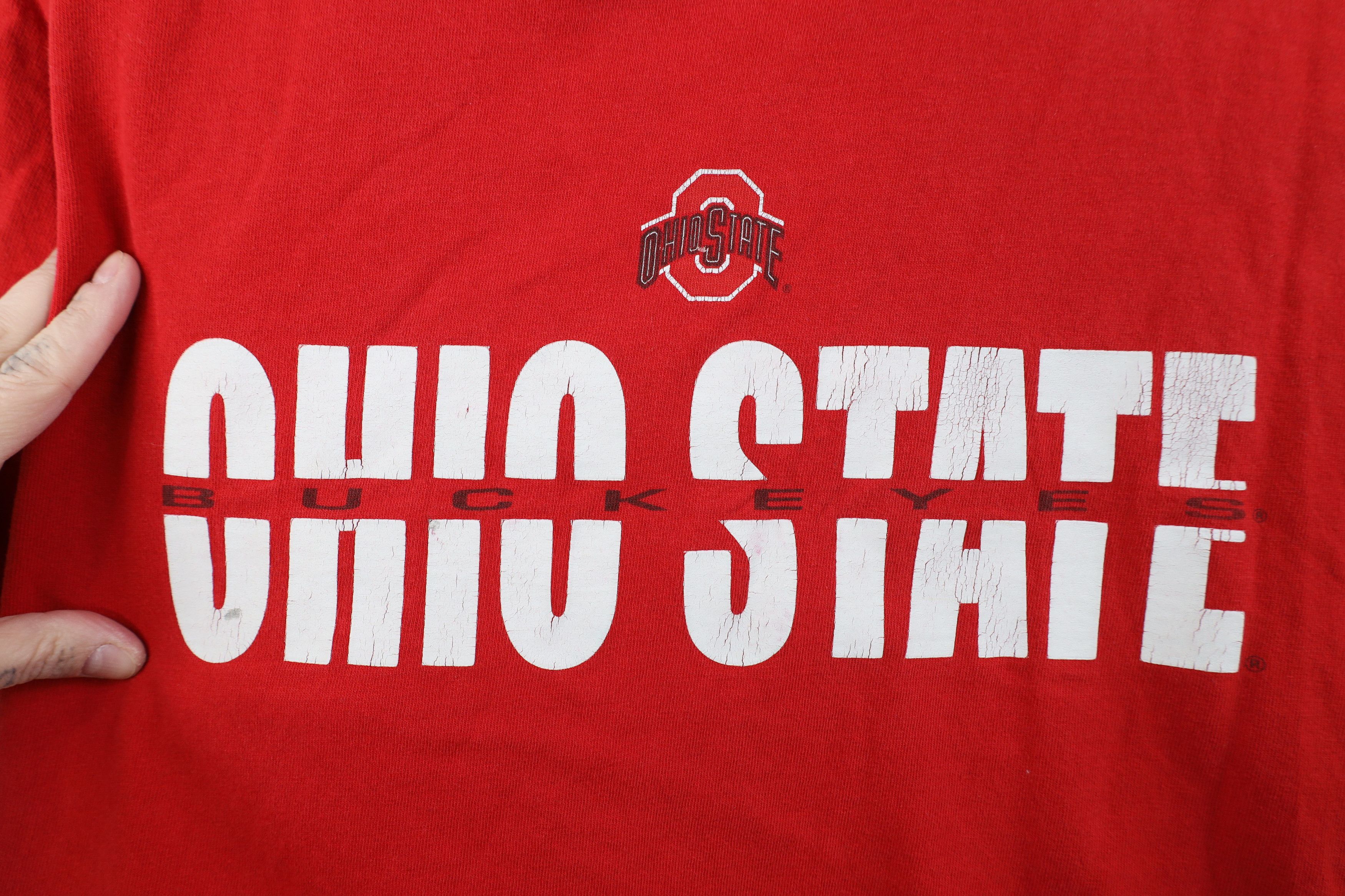 Starter Vintage 90s Starter Ohio State University T-Shirt Red Cotton Size US XL / EU 56 / 4 - 4 Thumbnail