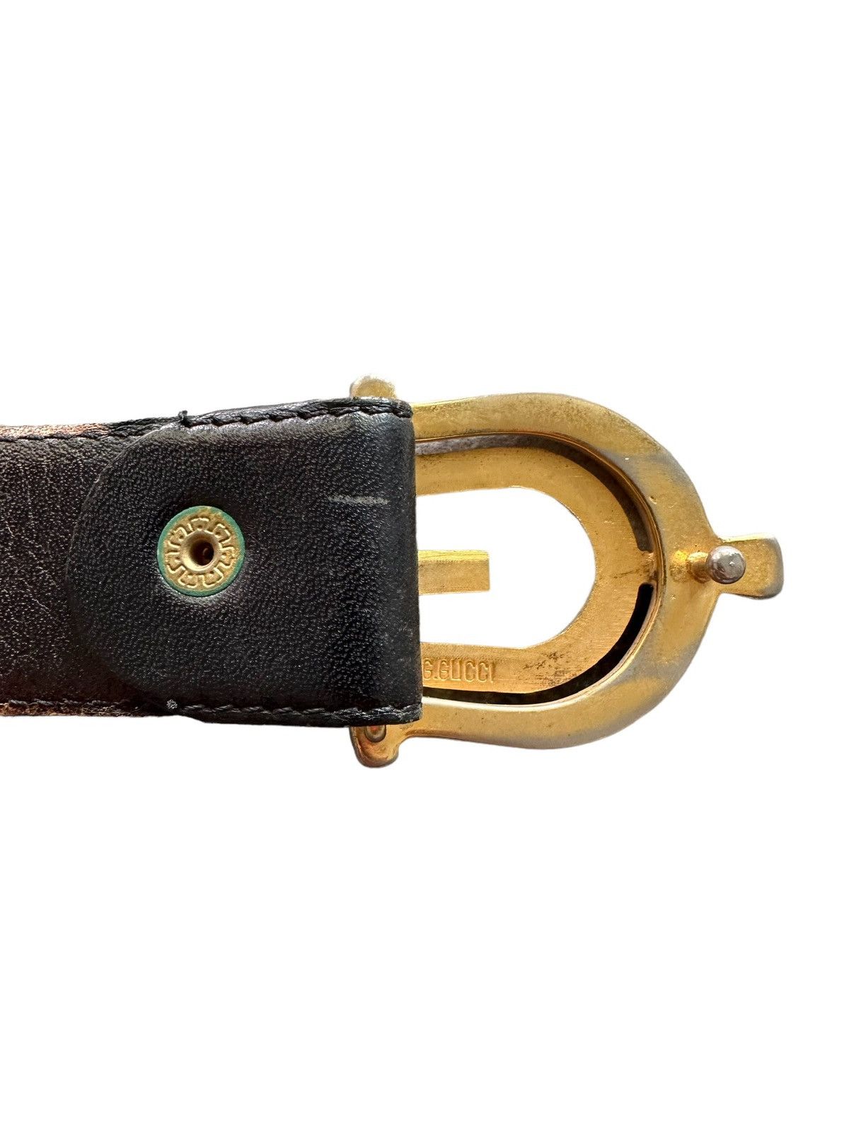 Gucci 90’s Vintage Gucci G logo leather belt Size ONE SIZE - 4 Thumbnail