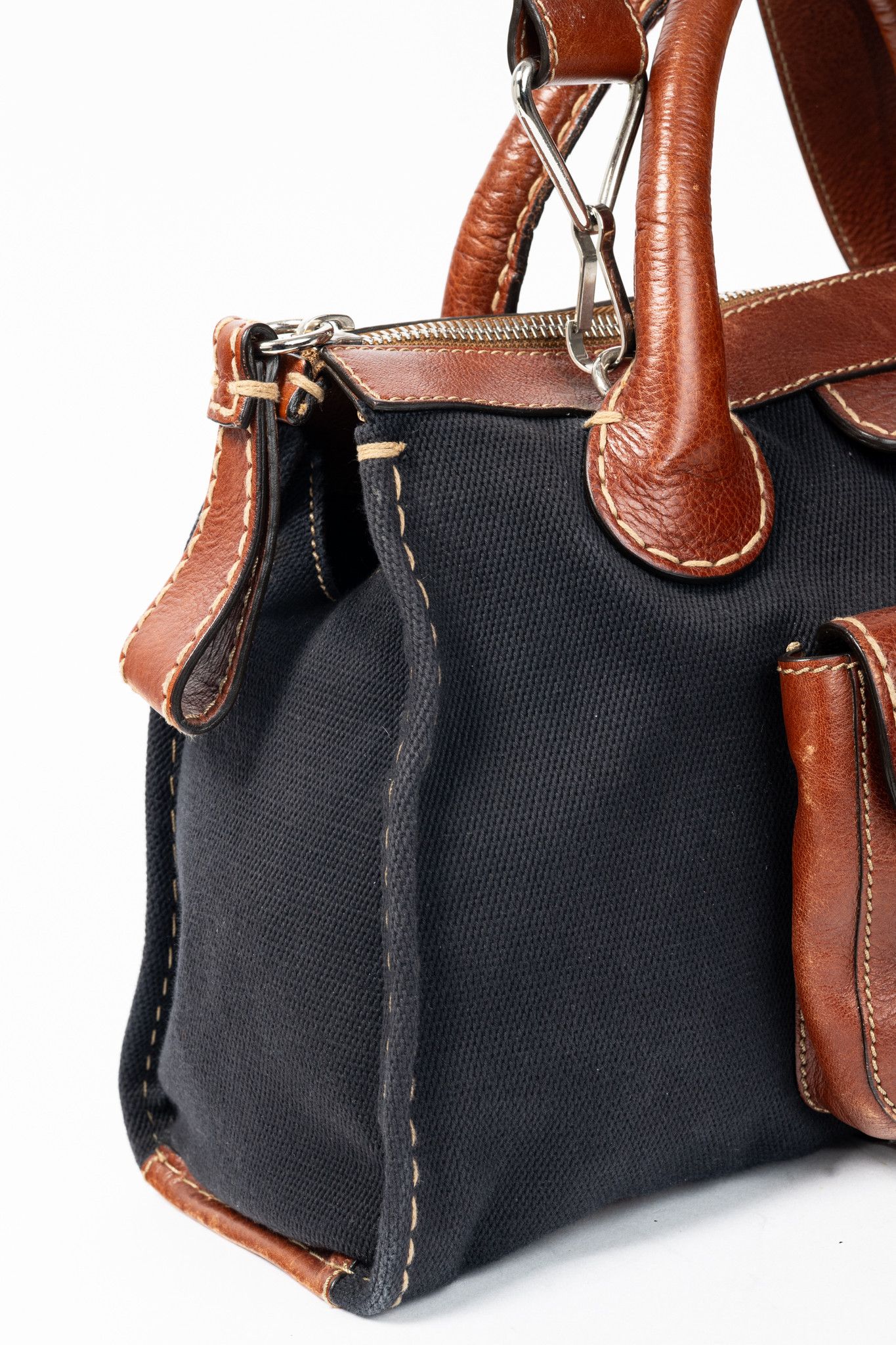 Chloe Chloe Edith Navy Canvas & Leather Trim Tote Size ONE SIZE - 11 Thumbnail