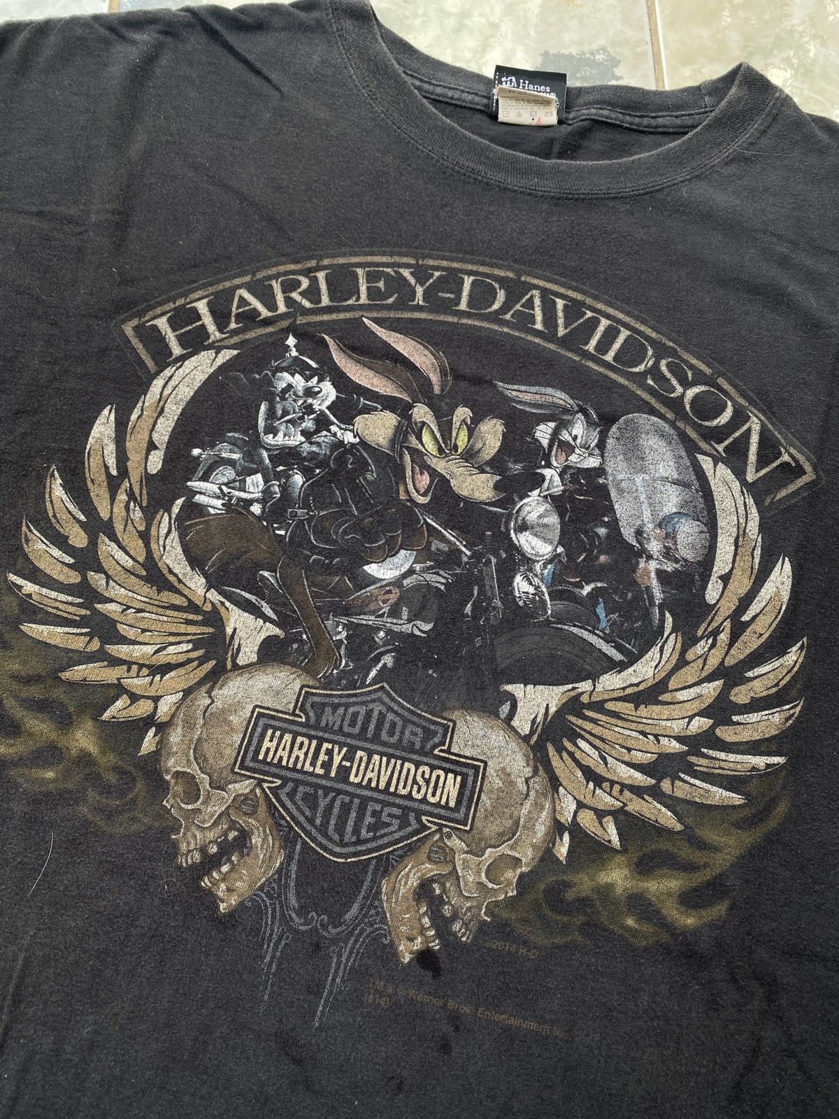 Vintage 2014 Harley Davidson × Looney Tunes Tee — Official Vintage Size US XXL / EU 58 / 5 - 1 Thumbnail
