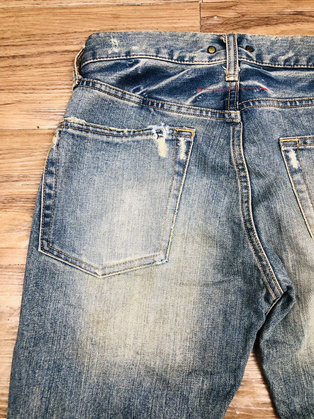 Japanese Brand Haricot Rouge Distressed Jeans (33) Size US 27 - 15 Thumbnail