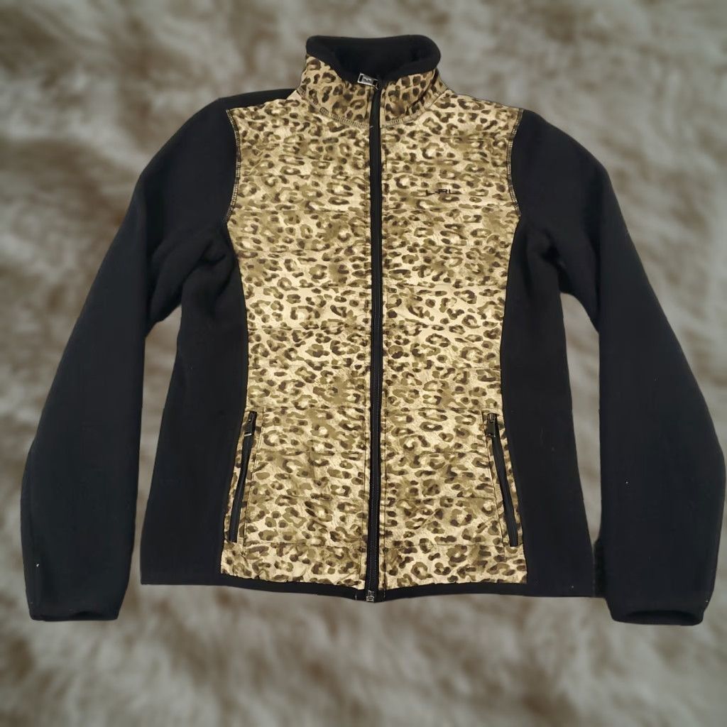 Ralph Lauren Ralph Lauren Jacket Womens Small Black Cheetah Print Full Zip Windbreaker Coat Shirt Size S / US 4 / IT 40 - 1 Thumbnail