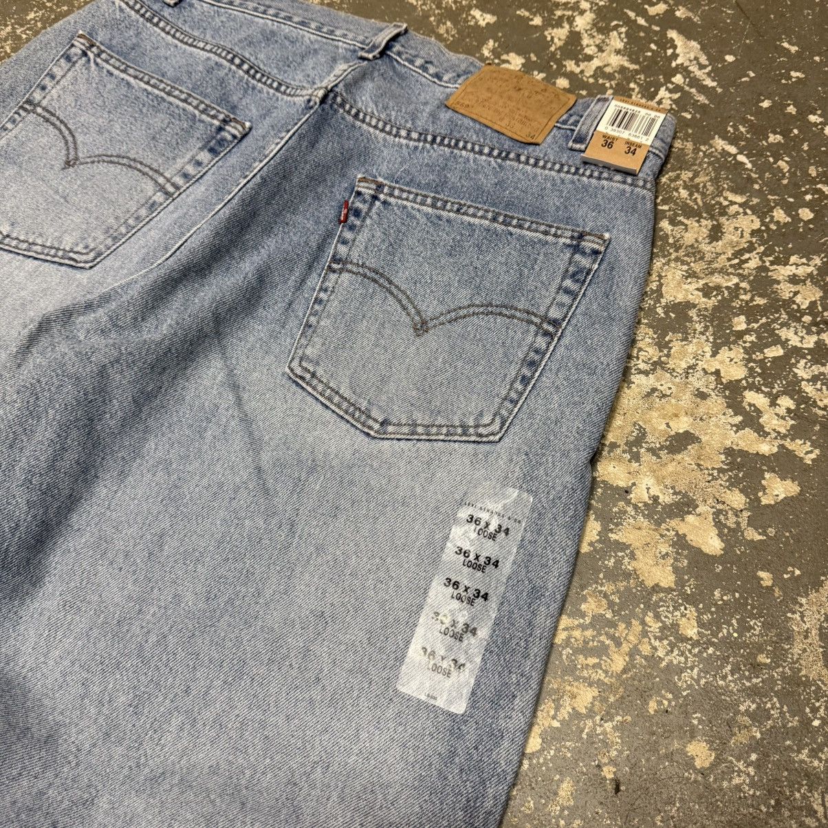 Levi's Vintage Levi’s 569 Loose Baggy Blue Light Wash Denim Jeans Size US 37 - 3 Thumbnail